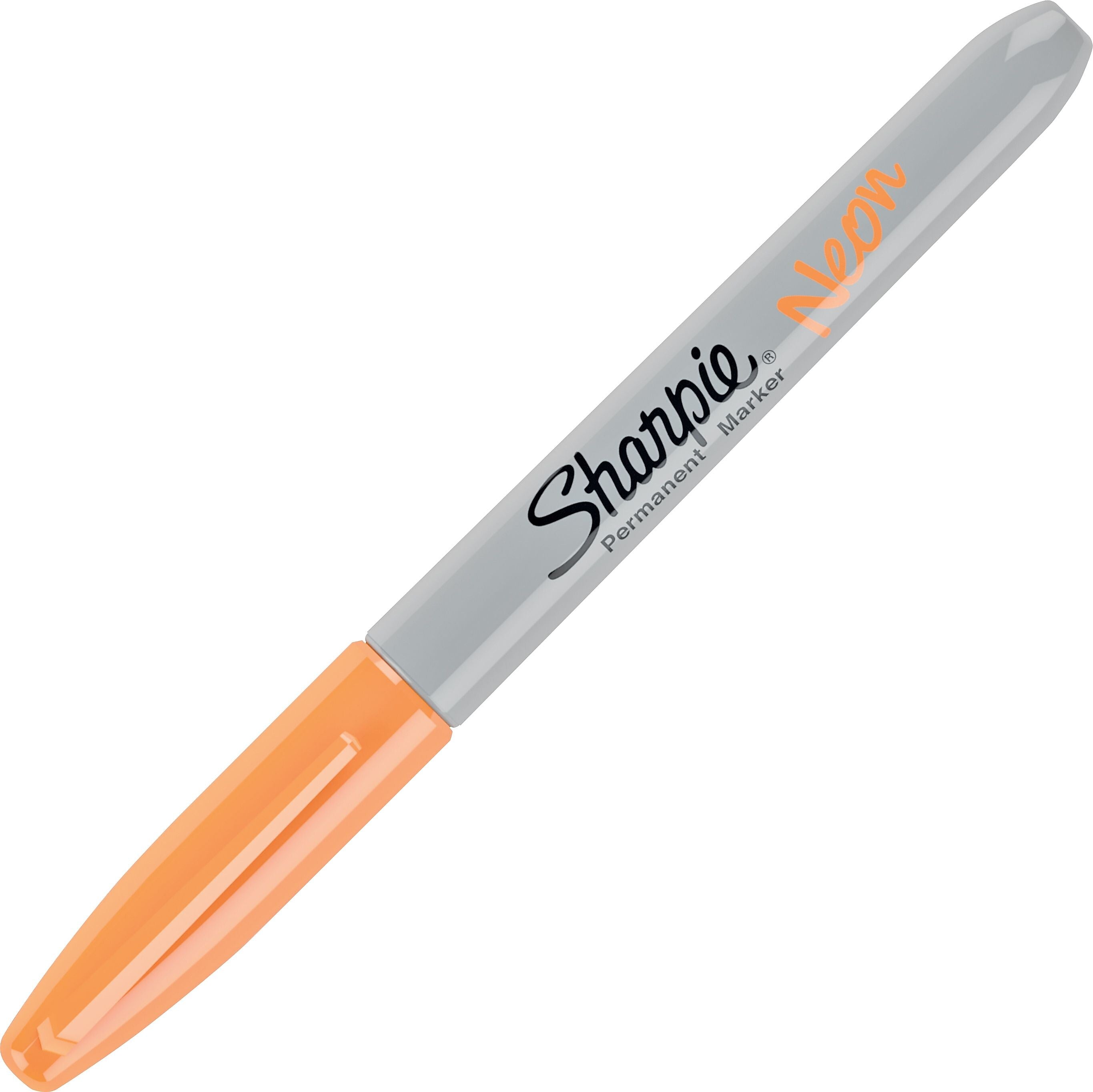 Sharpie Neon Permanent Marker, Fine Tip, Neon Orange