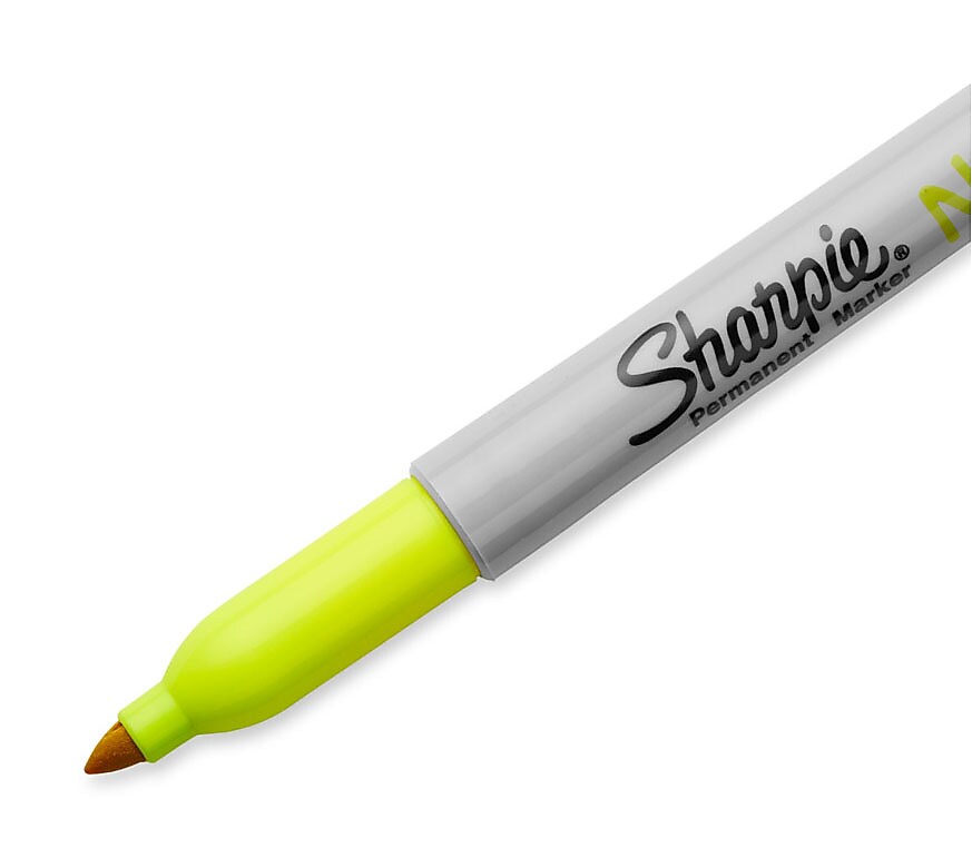 Sharpie Neon Permanent Marker, Fine Tip, Neon Yellow