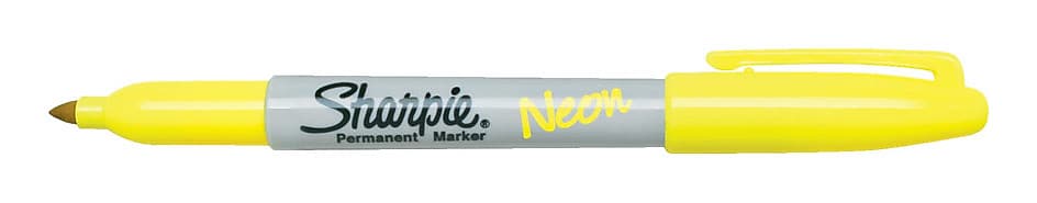 Sharpie Neon Permanent Marker, Fine Tip, Neon Yellow