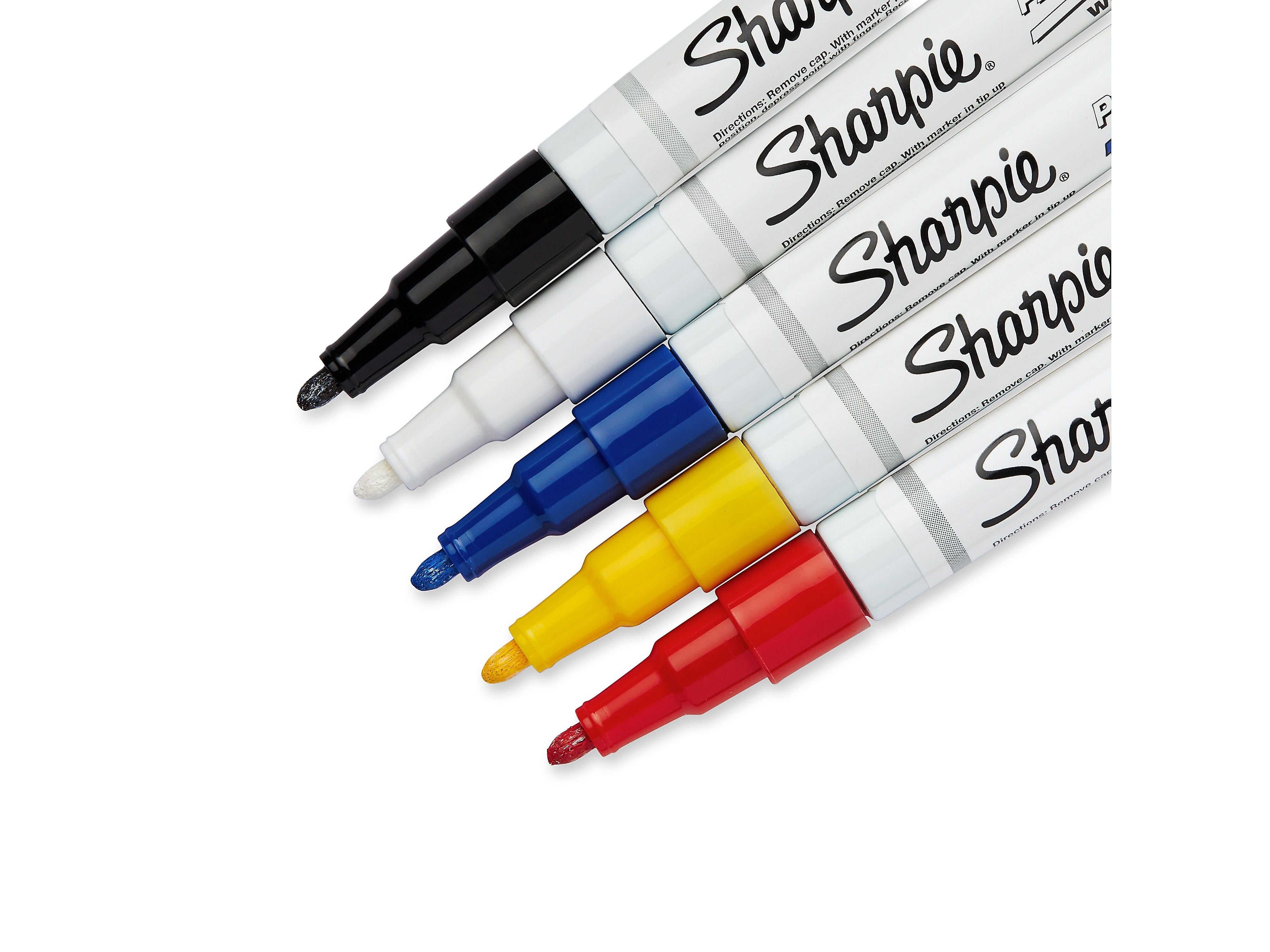 Sharpie Oil-Based Paint Markers, Fine Tip, Assorted, 5/Pack