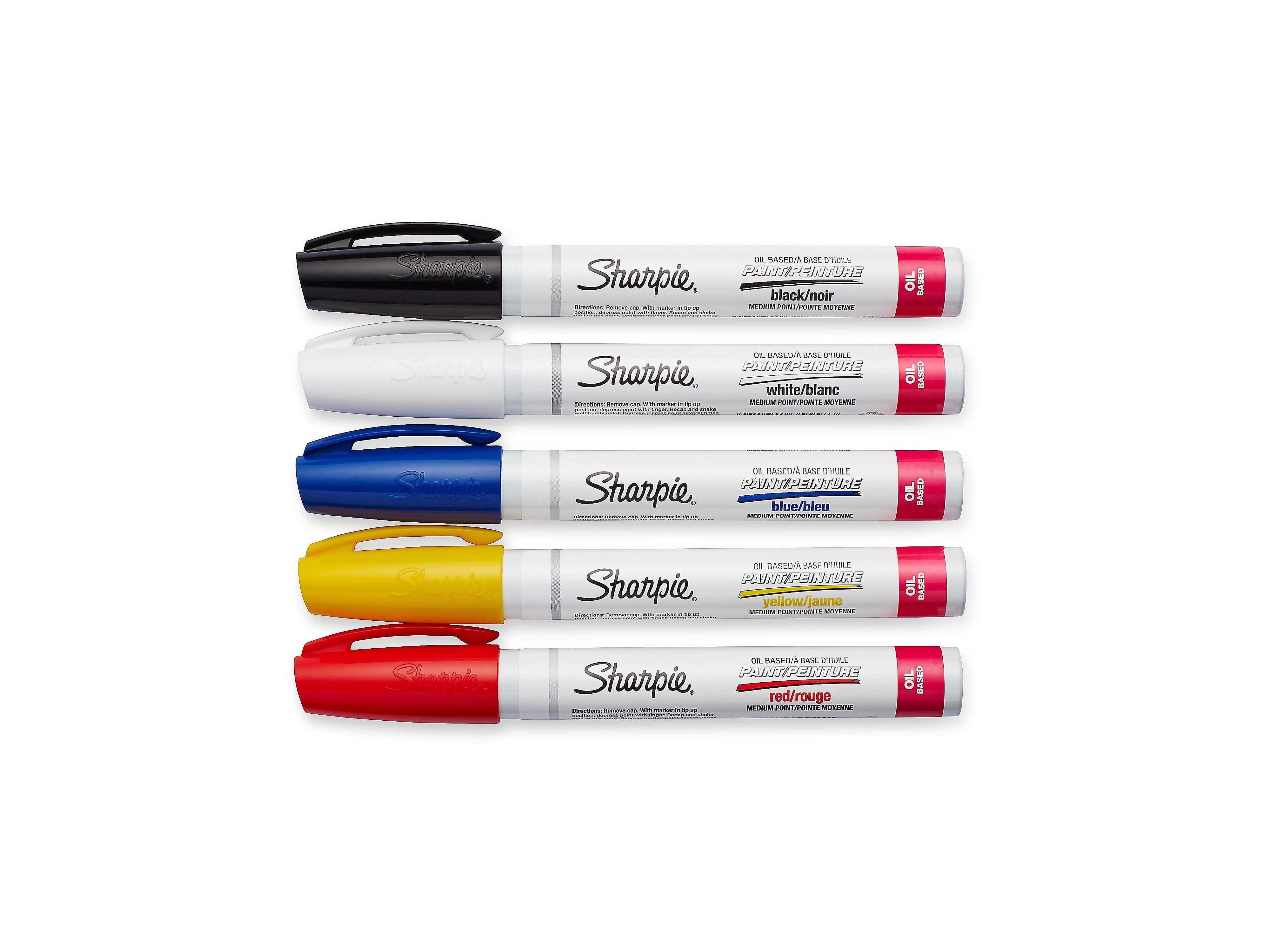 Sharpie Oil-Based Paint Markers, Medium Tip, Assorted, 5/Pack