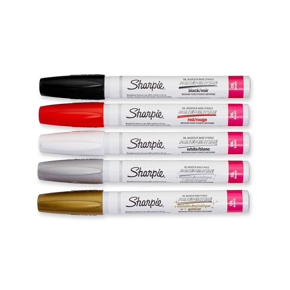 Sharpie Oil-Based Paint Markers, Medium Tip, Assorted, 5/Pack