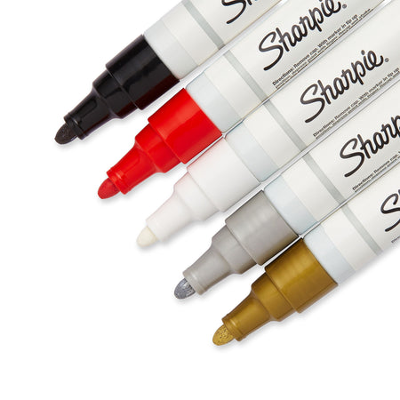 Sharpie Oil-Based Paint Markers, Medium Tip, Assorted, 5/Pack