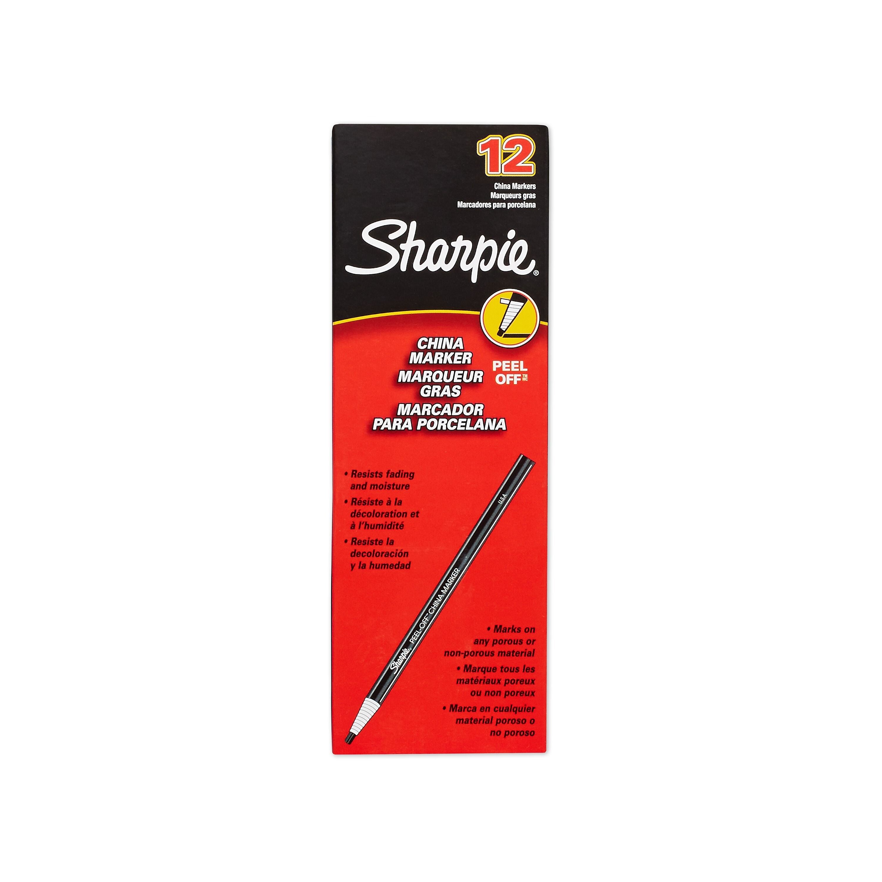 Sharpie Peel-Off China Marker, Blue, Dozen