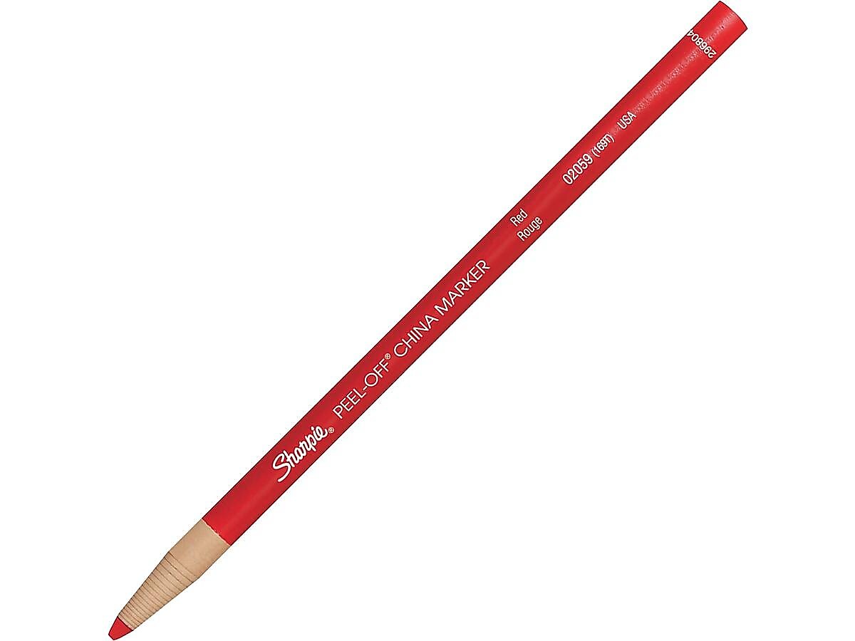 Sharpie Peel-Off China Marker, Red, Dozen