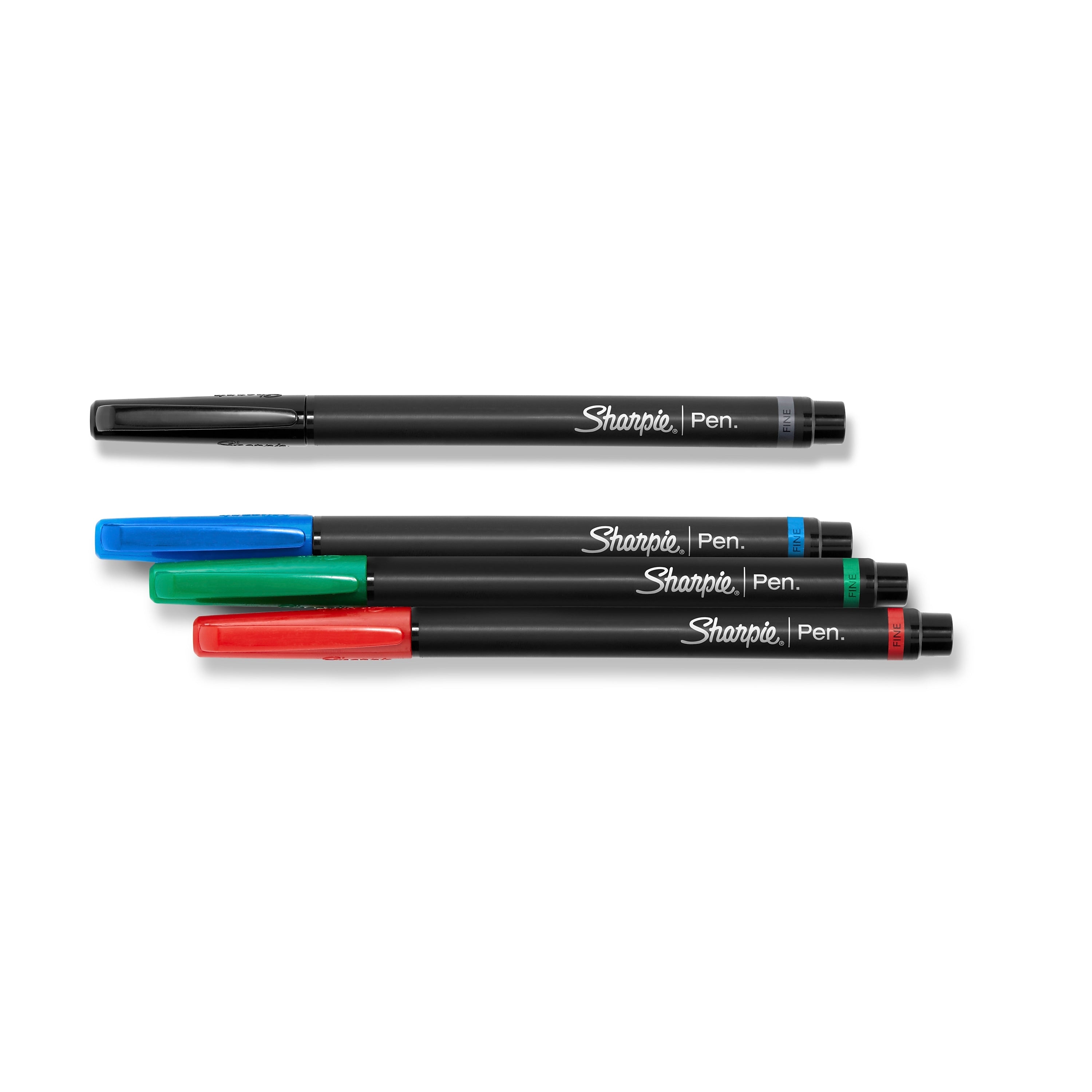 Sharpie Pen Felt Pens, Fine Point, 0.4 mm, Assorted Ink, 4 Pack