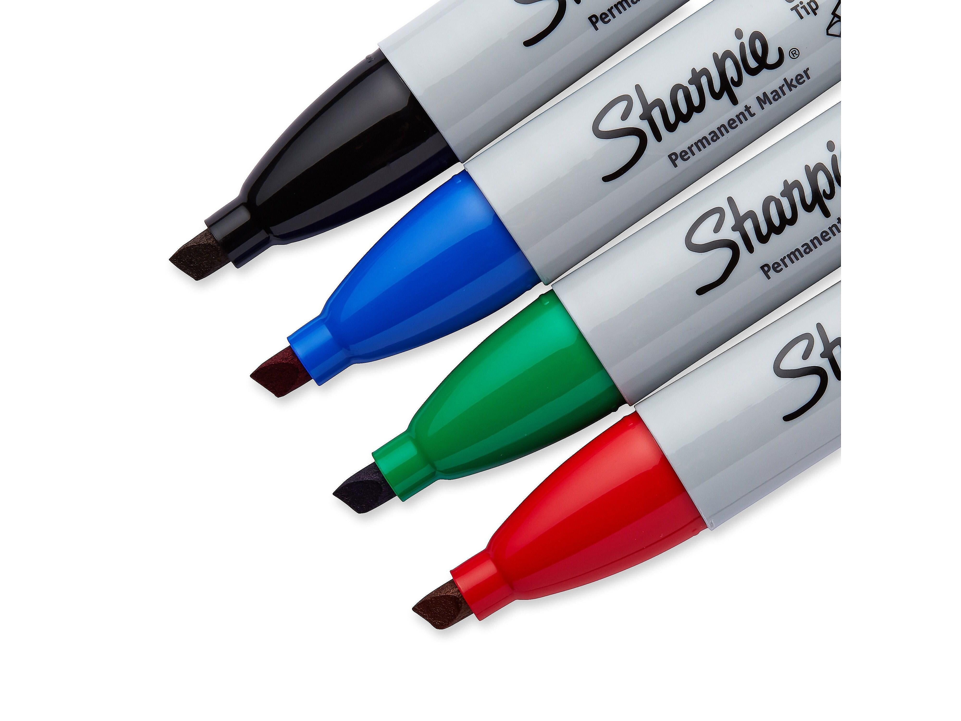 Sharpie Permanent Marker, Chisel Tip, Assorted, 4/Set