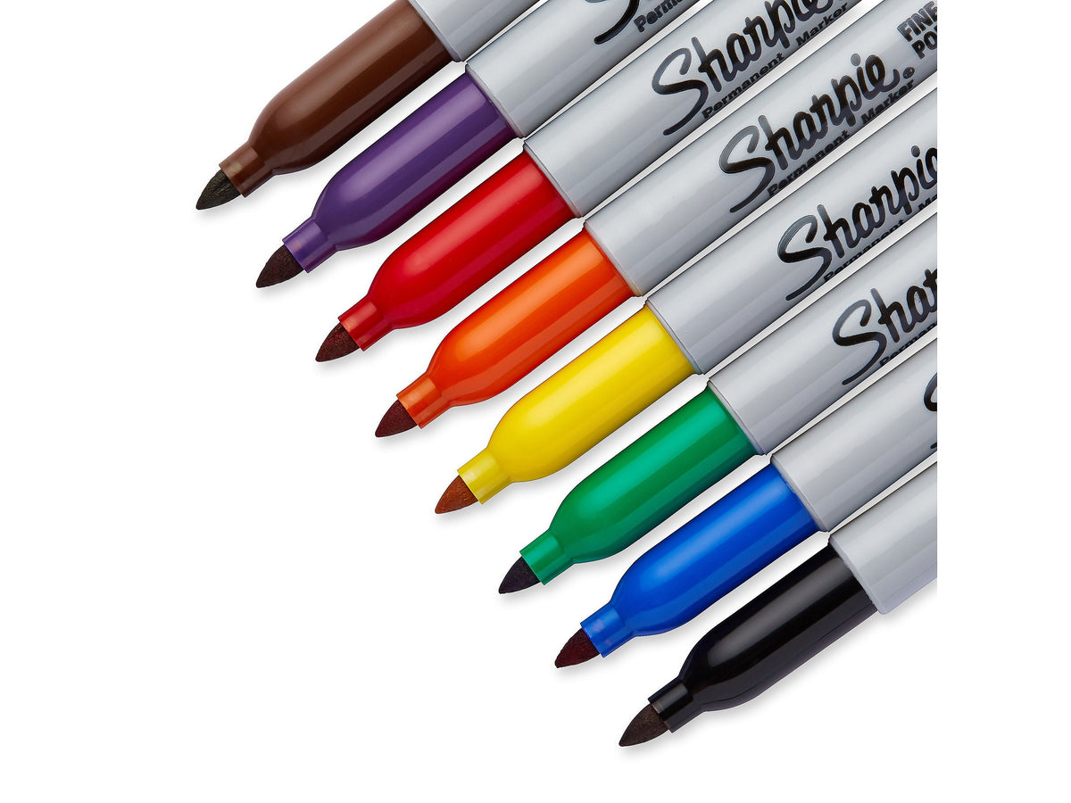 Sharpie Permanent Marker, Fine Tip, Assorted, 8/Pack