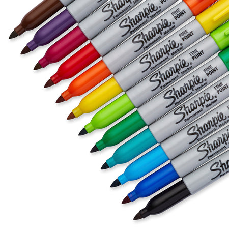 Sharpie Permanent Marker, Fine Tip, Assorted, Dozen