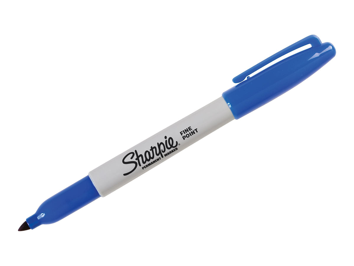 Sharpie Permanent Marker, Fine Tip, Blue, Dozen