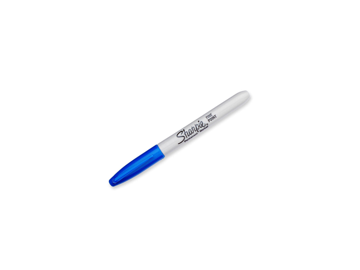 Sharpie Permanent Marker, Fine Tip, Blue, Dozen