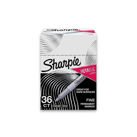 Sharpie Permanent Marker, Fine Tip, Metallic Silver, 36/Pack