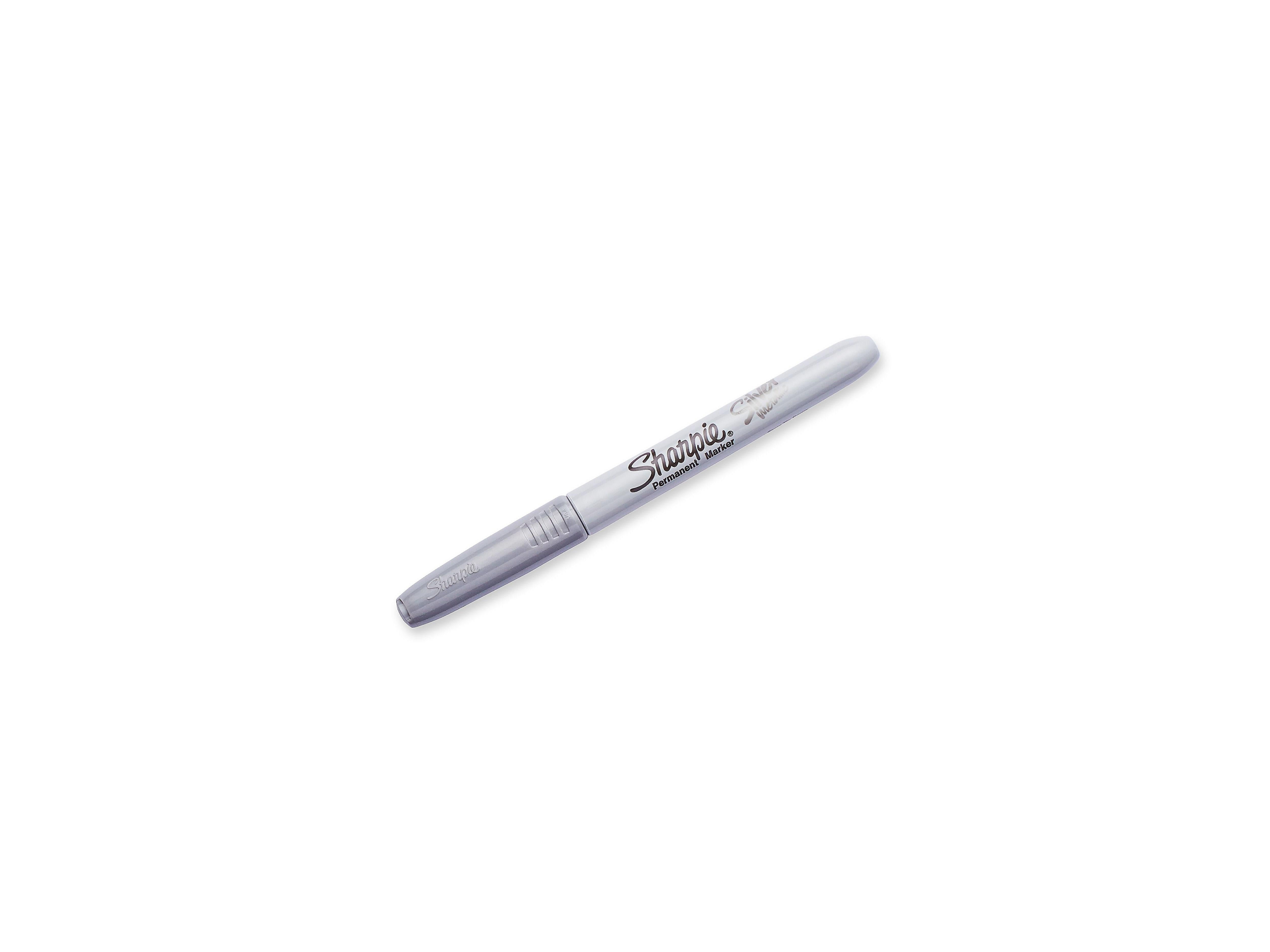Sharpie Permanent Marker, Fine Tip, Metallic Silver, 4/Pack