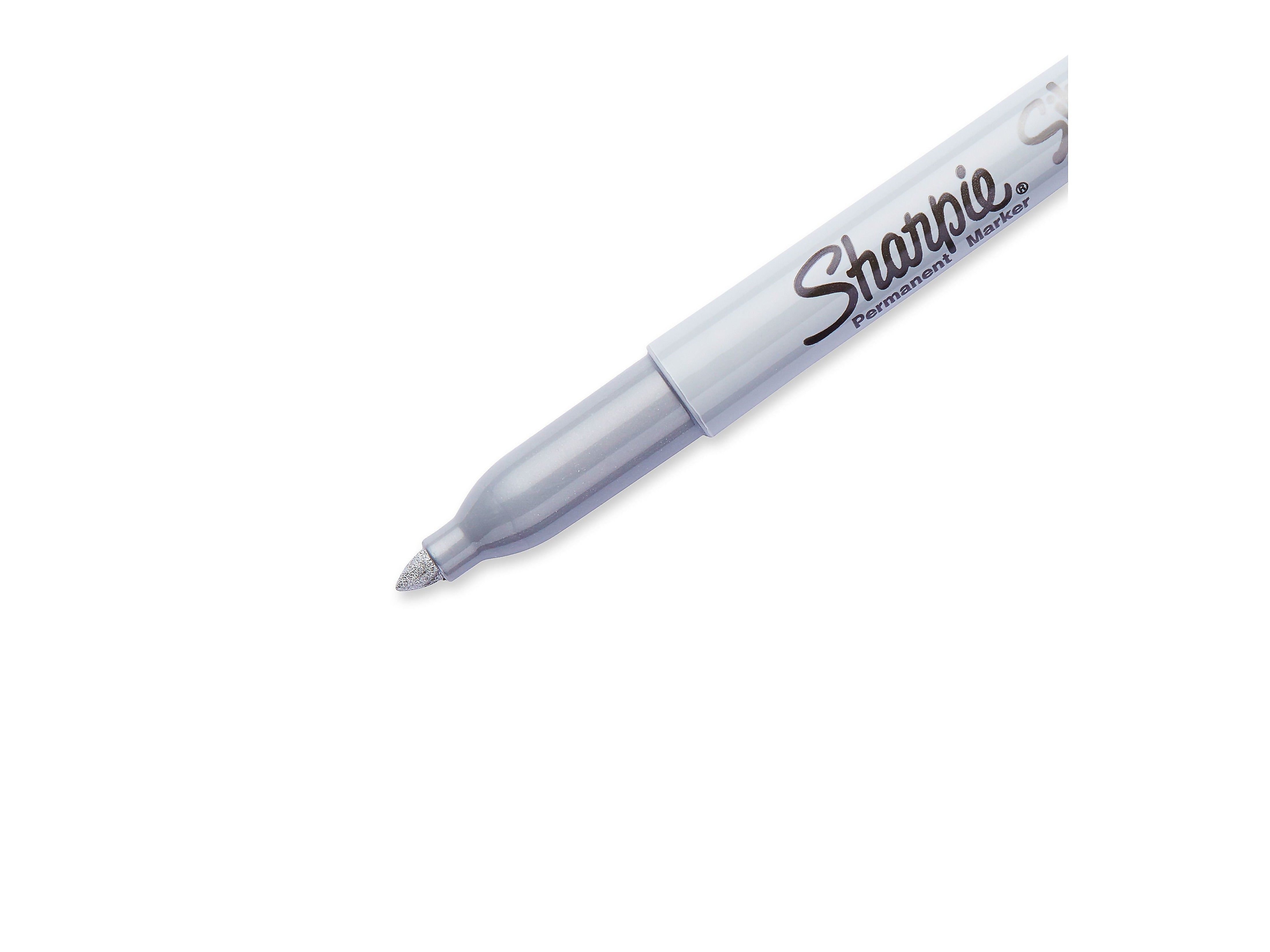 Sharpie Permanent Marker, Fine Tip, Metallic Silver, 4/Pack