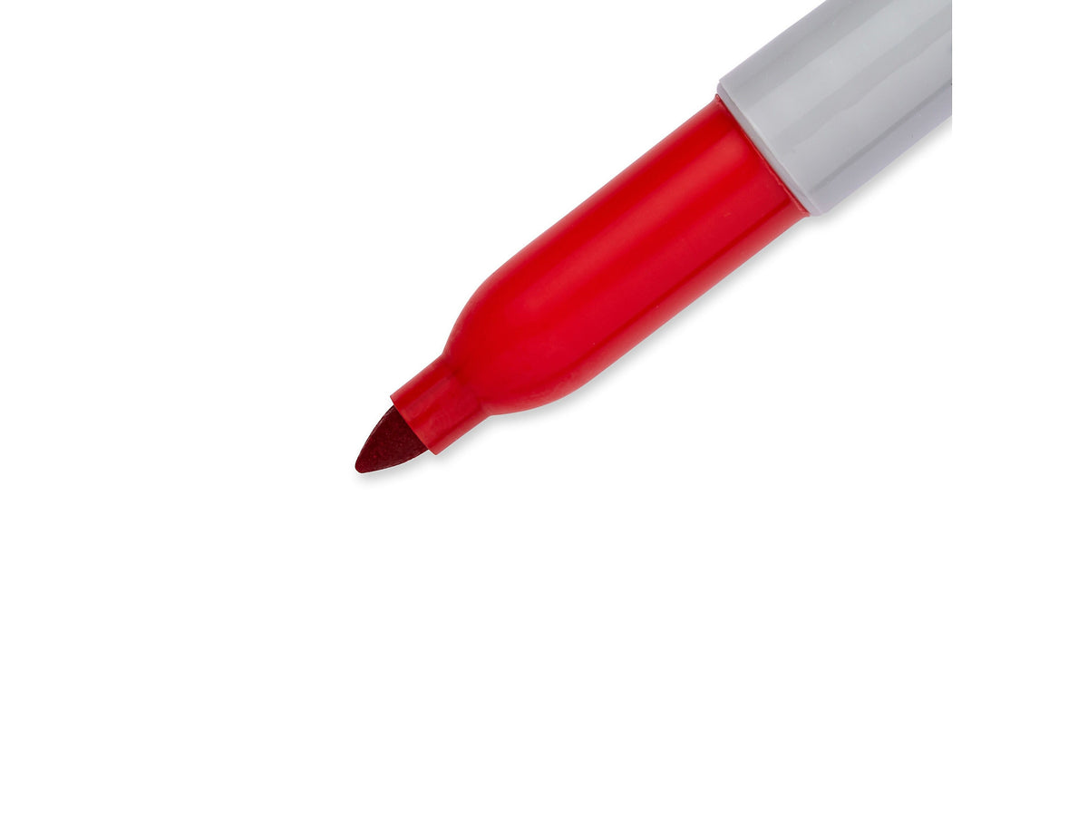 Sharpie Permanent Marker, Fine Tip, Red, Dozen