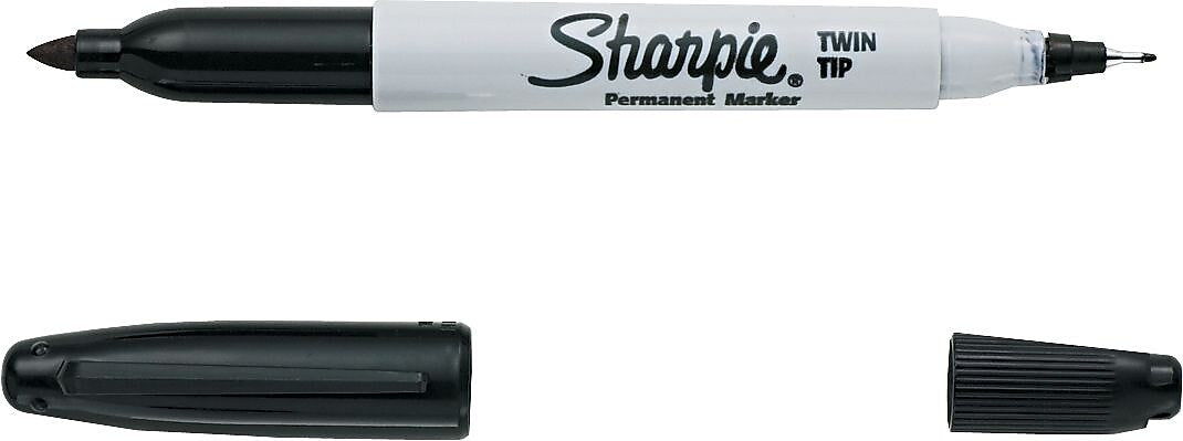 Sharpie Permanent Marker, Twin Tip, Black