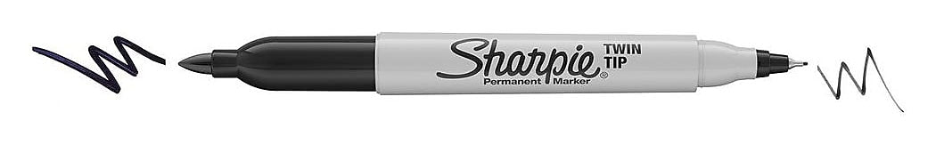 Sharpie Permanent Marker, Twin Tip, Black