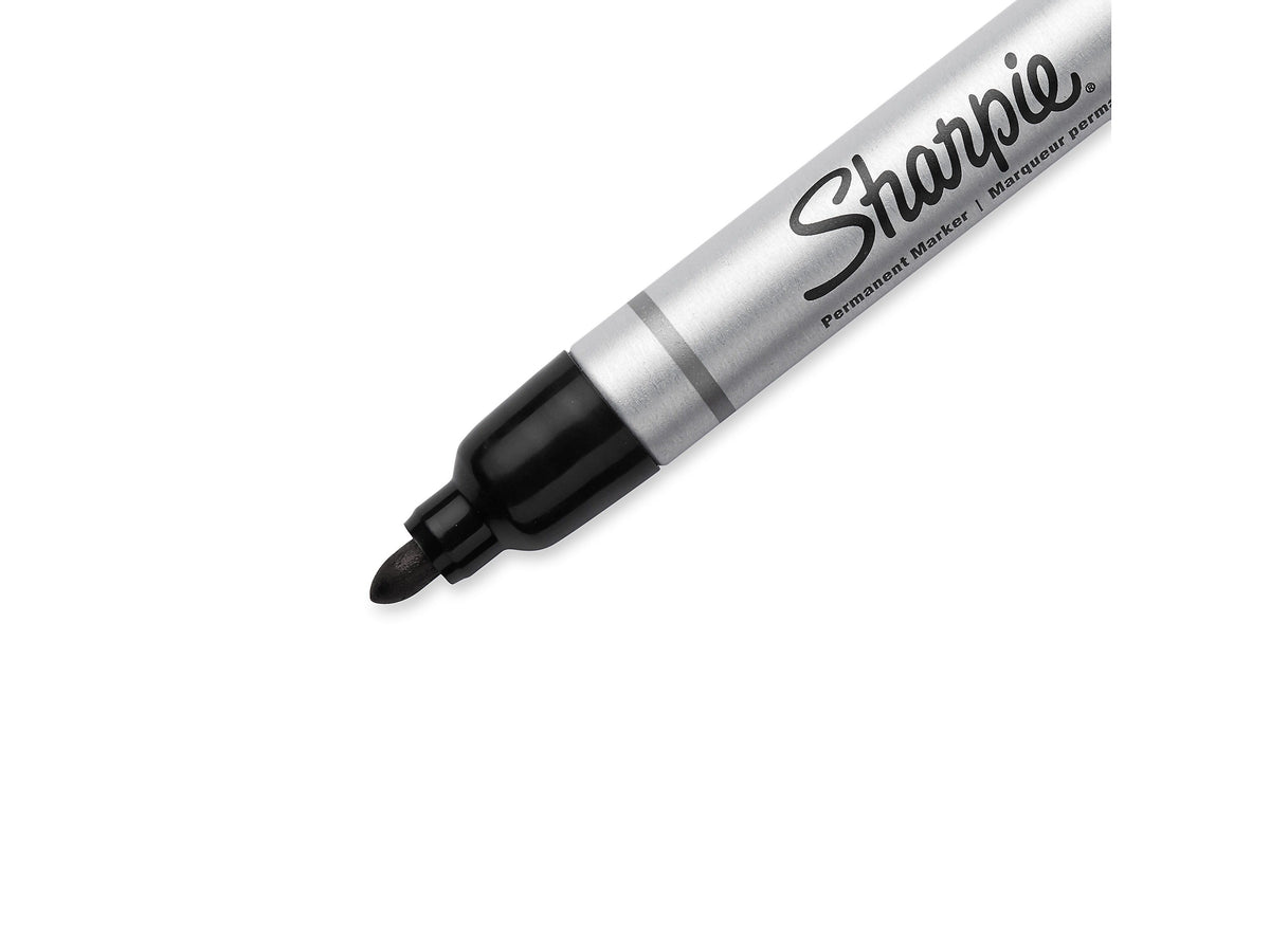 Sharpie Permanent Markers, Bullet Tip, Black, 12/Pack