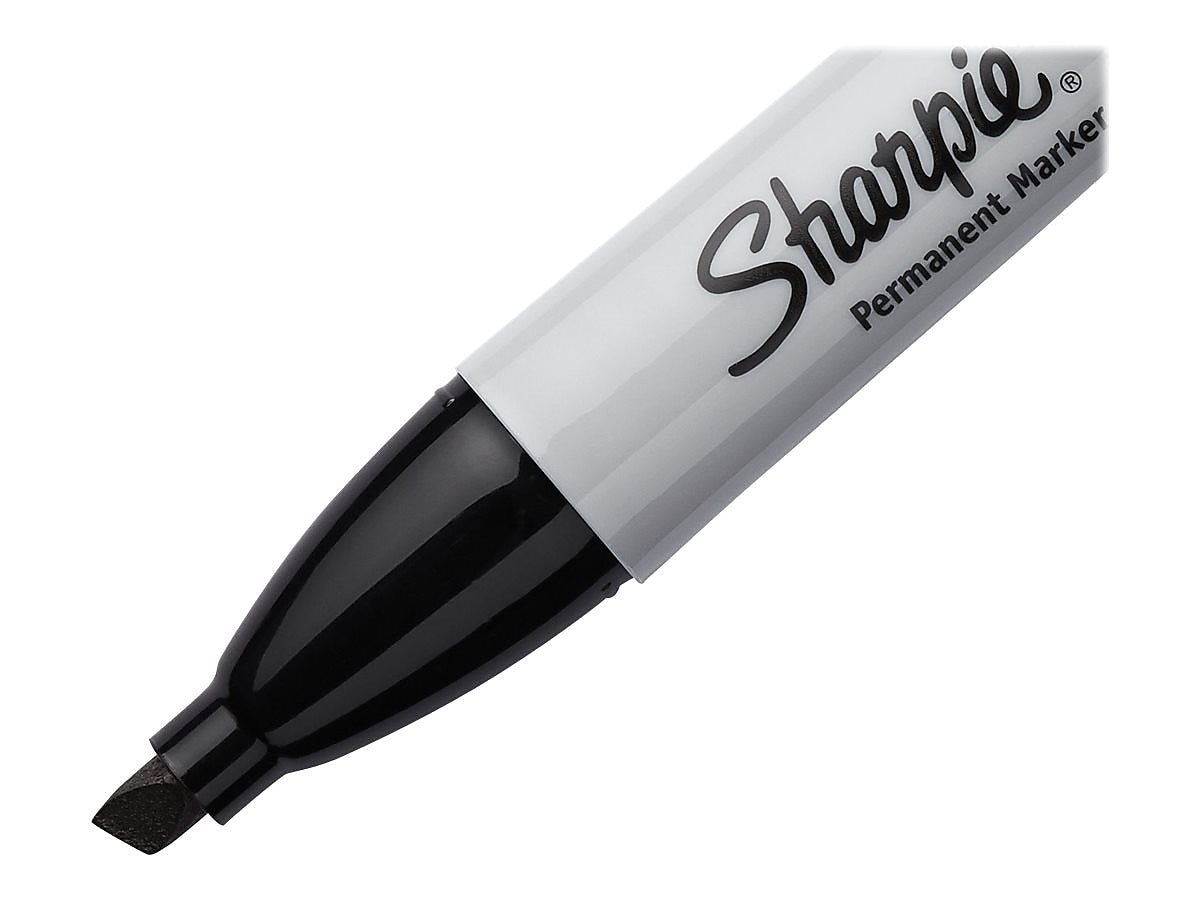 Sharpie Permanent Markers, Chisel Tip, Black, 36/Pack