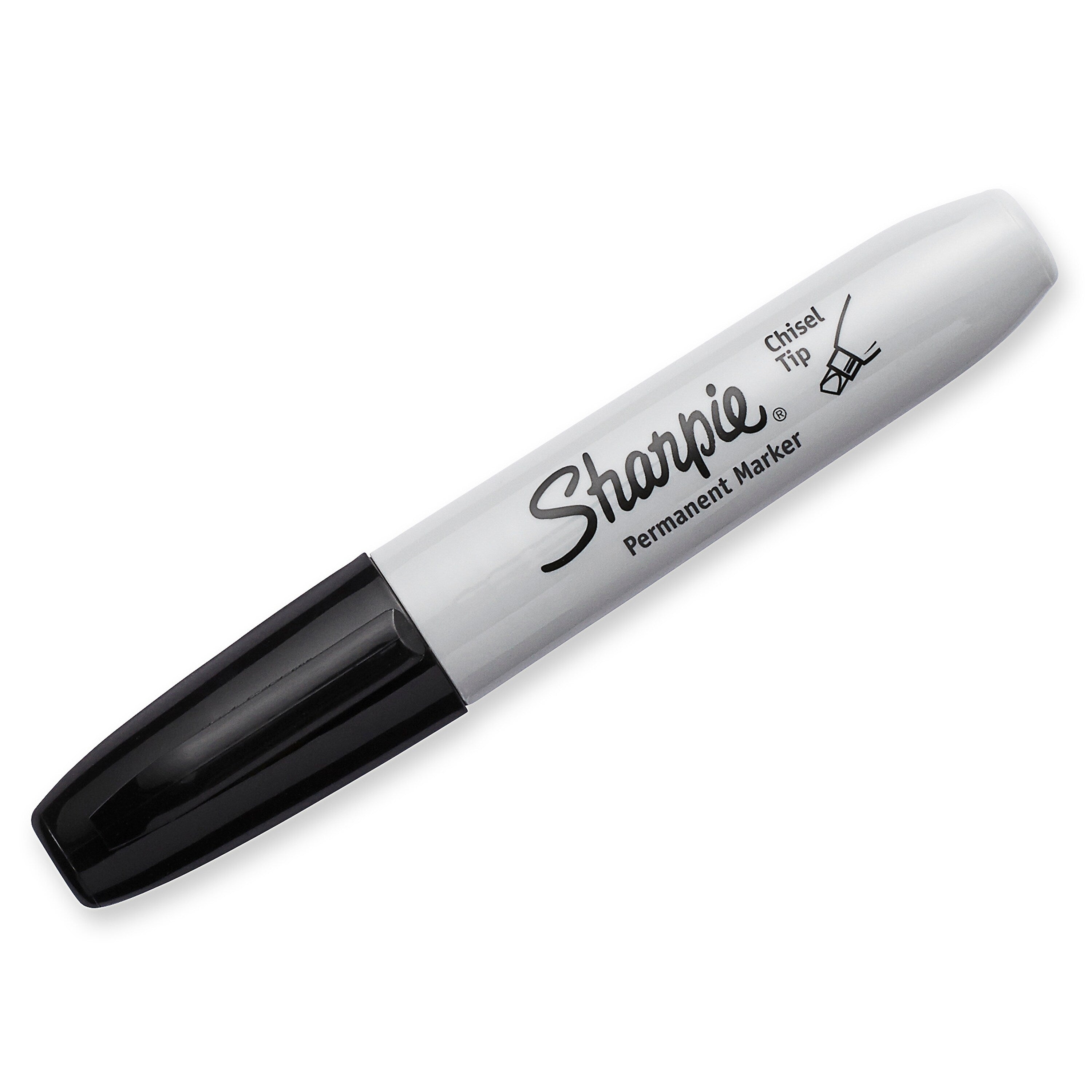 Sharpie Permanent Markers, Chisel Tip, Black, 4/Pack