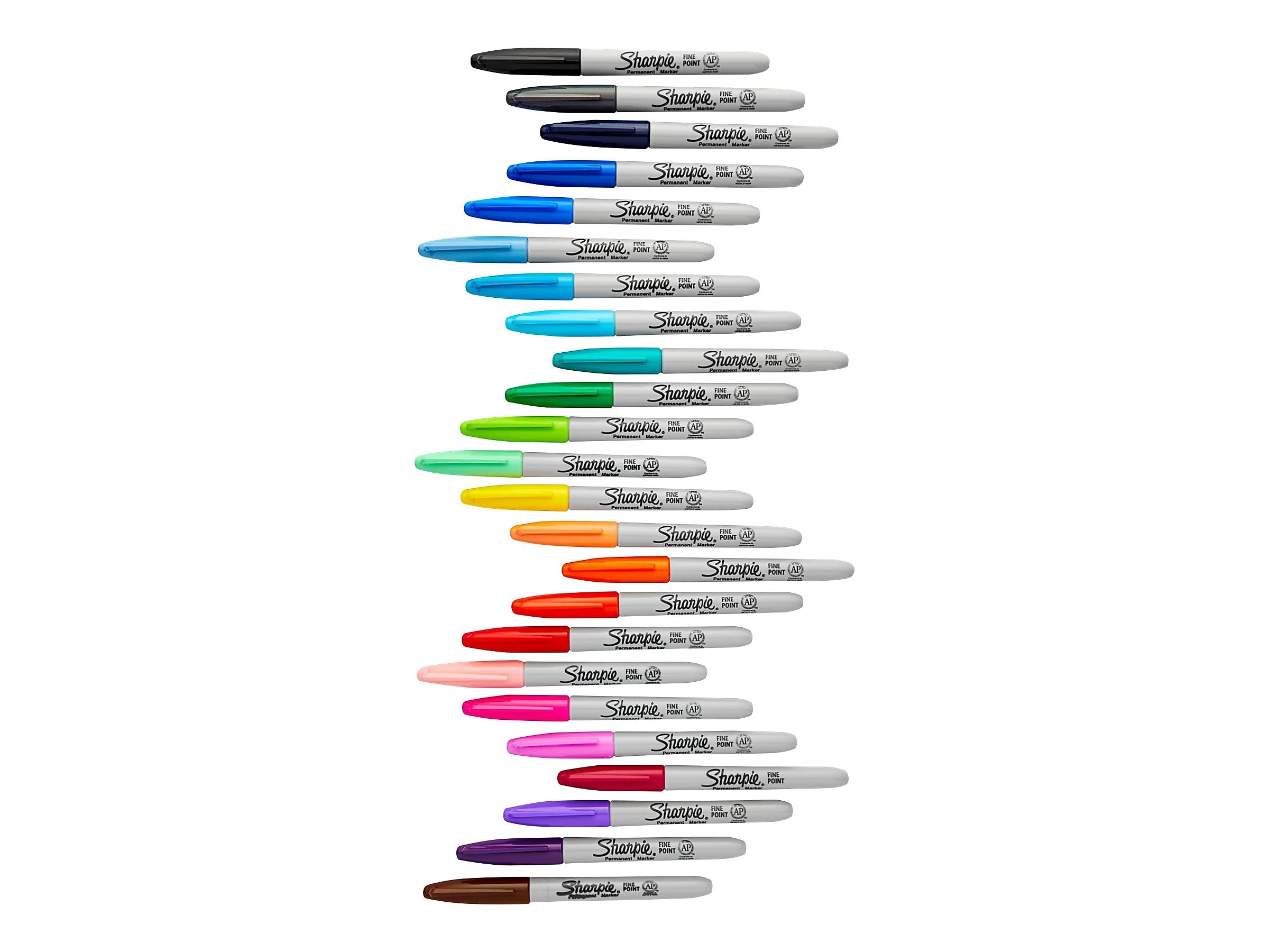 Sharpie Permanent Markers, Fine Tip, Assorted, 24/Pack