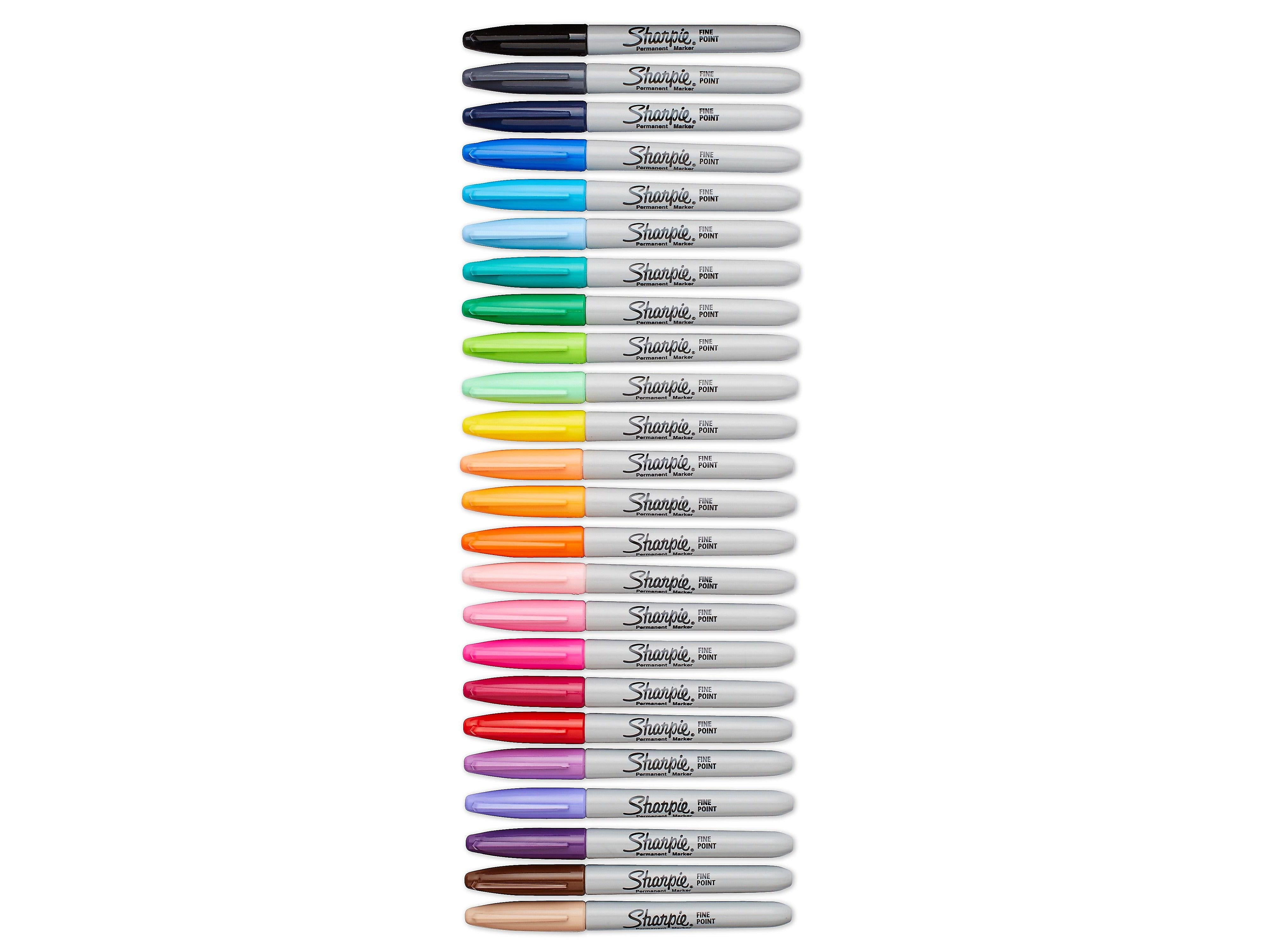 Sharpie Permanent Markers, Fine Tip, Assorted, 24/Pack