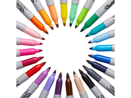 Sharpie Permanent Markers, Fine Tip, Assorted, 24/Pack