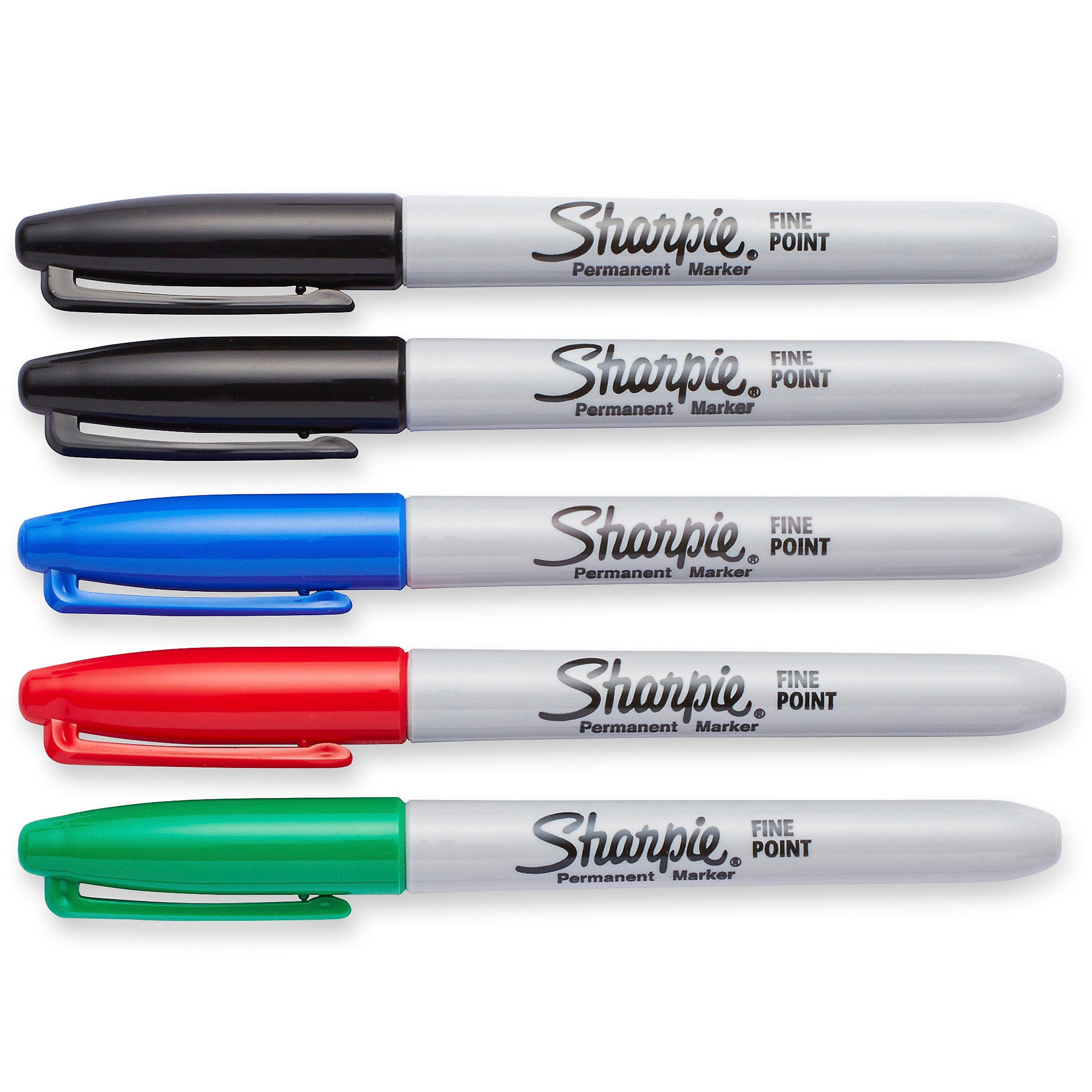 Sharpie Permanent Markers, Fine Tip, Assorted, 5/Pack