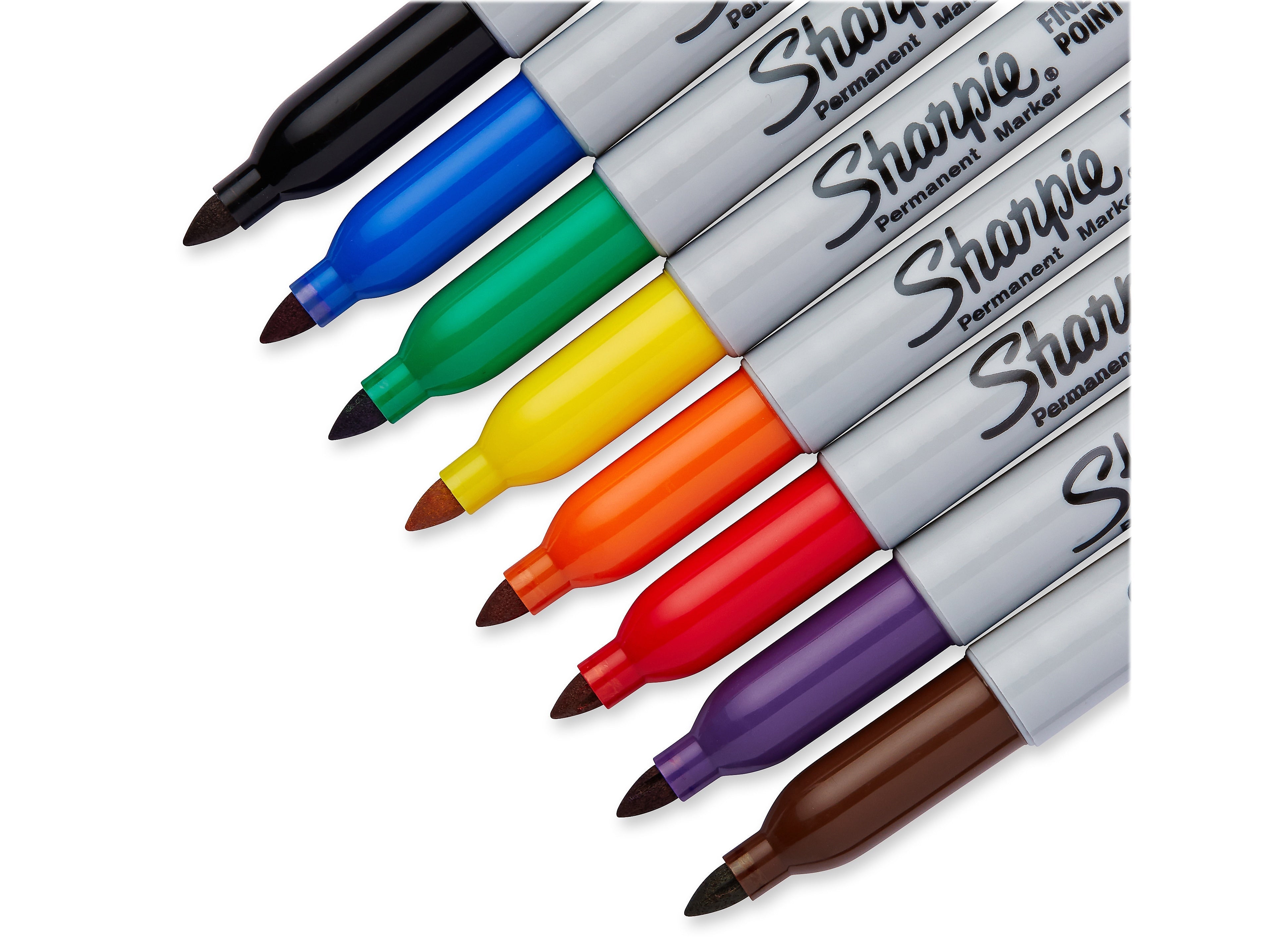 Sharpie Permanent Markers, Fine Tip, Assorted Colors, 8/Pack
