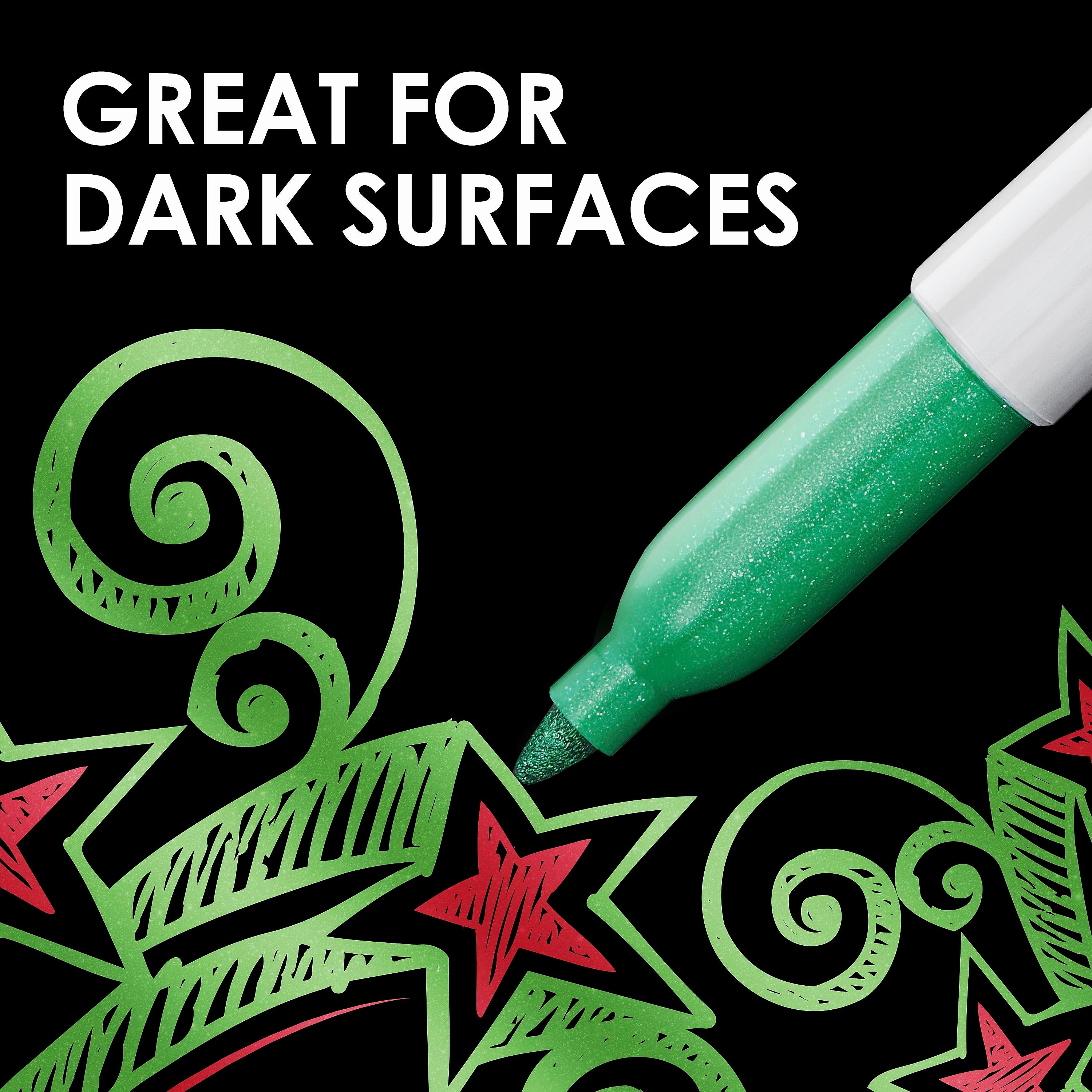 Sharpie Permanent Markers, Fine Tip, Assorted Metallic, 6/Pack