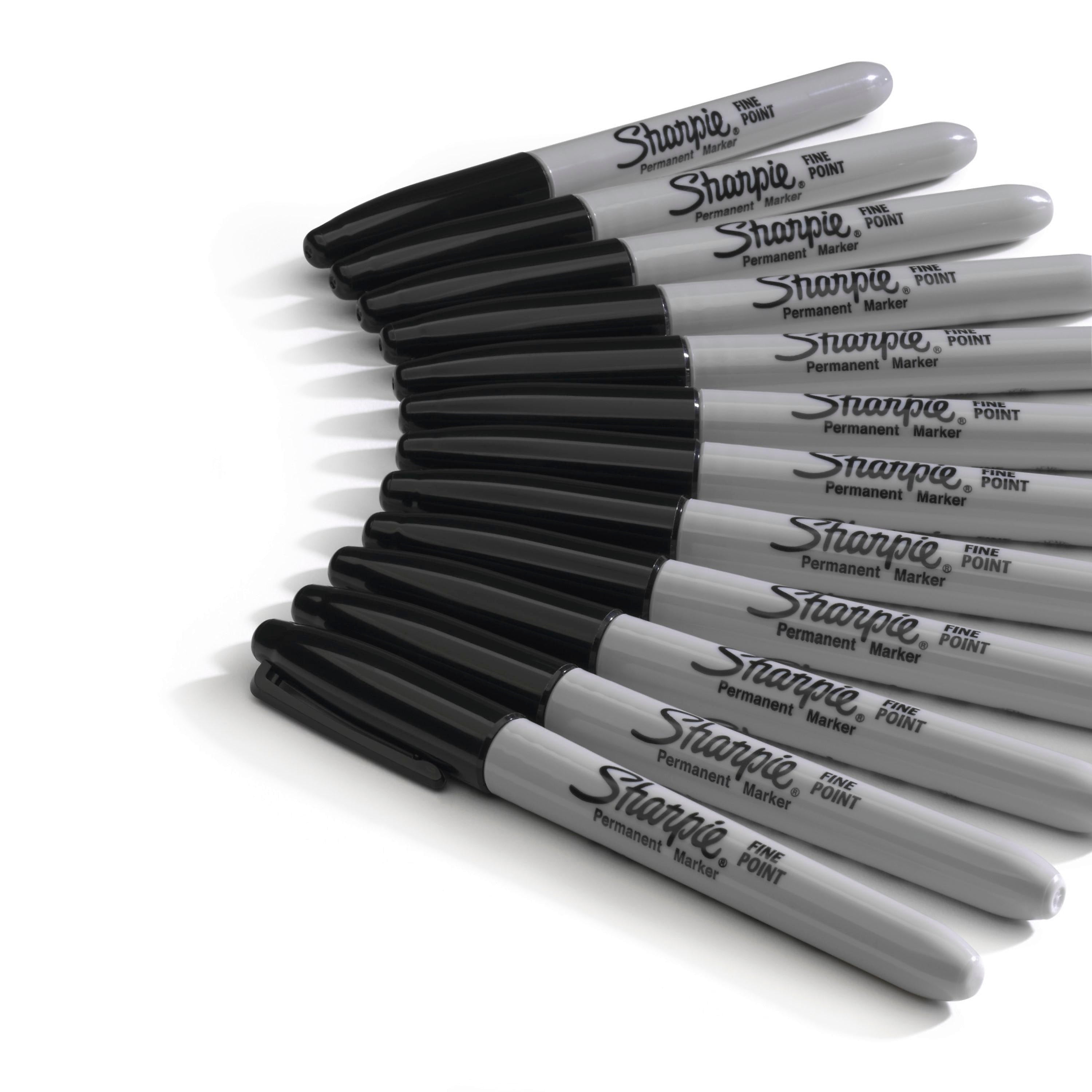 Sharpie Permanent Markers, Fine Tip, Black, 24/Pack