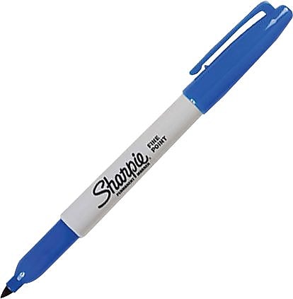 Sharpie Permanent Markers, Fine Tip, Blue, 36/Pack