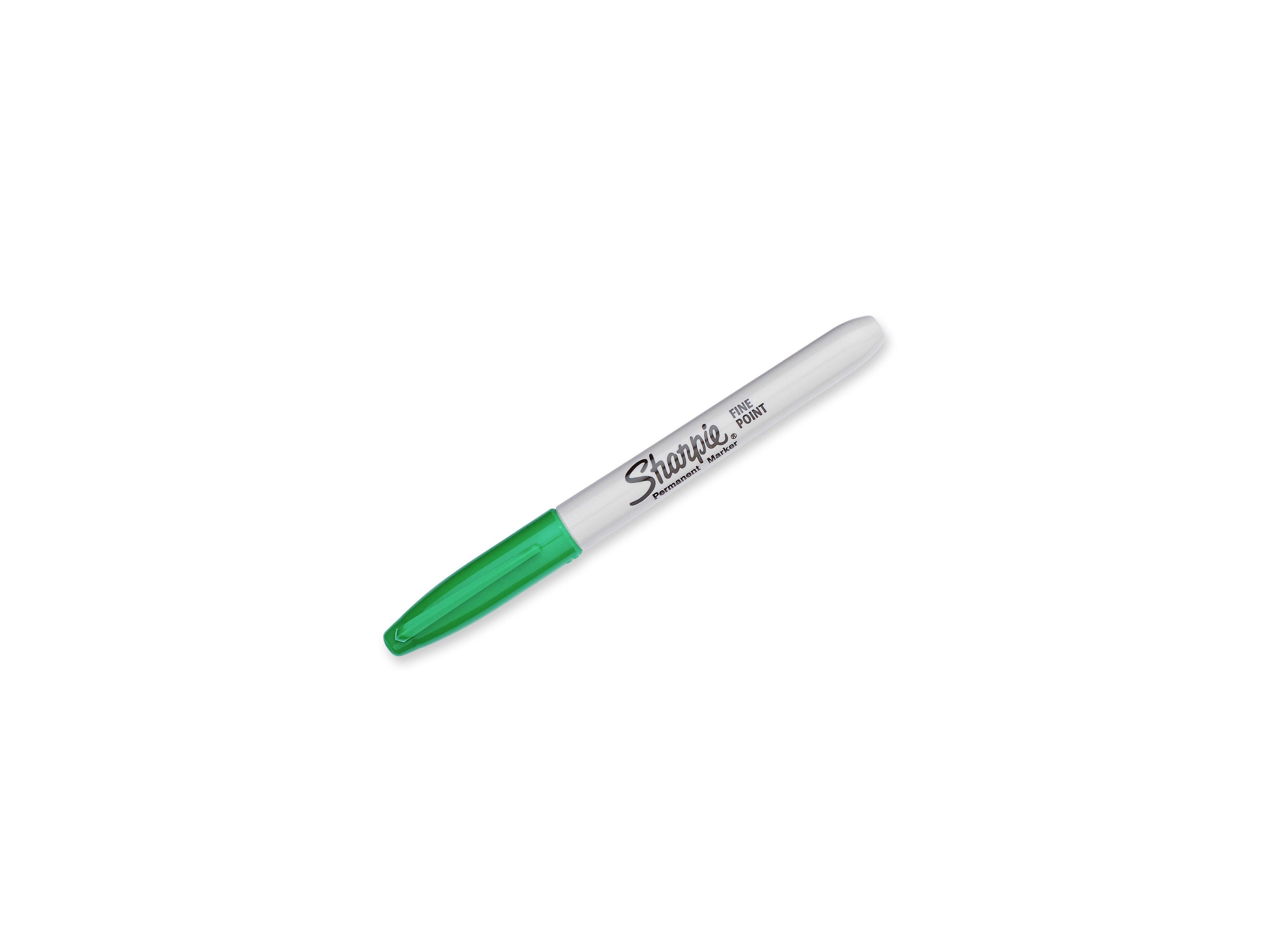 Sharpie Permanent Markers, Fine Tip, Green, 12/Pack