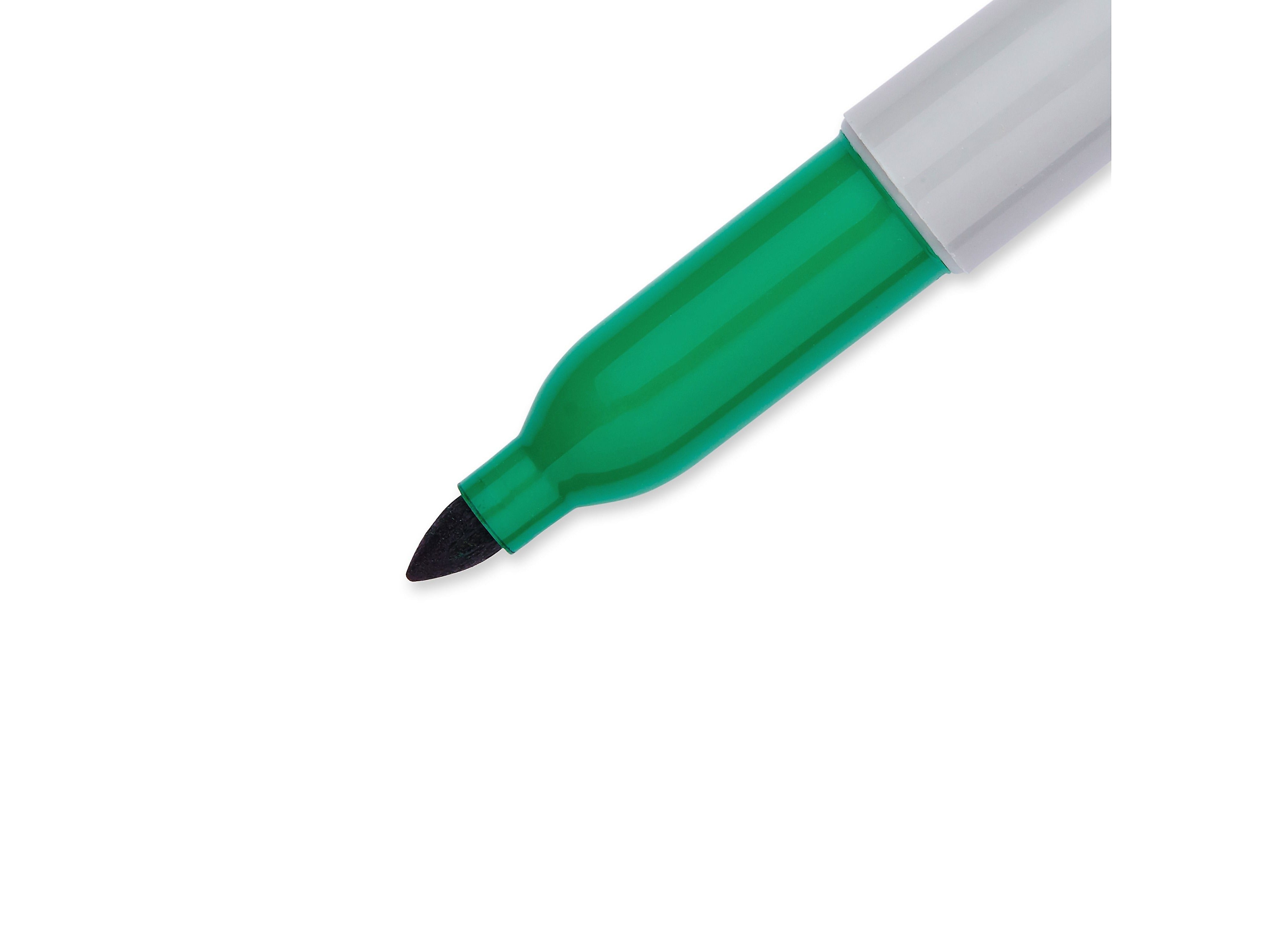 Sharpie Permanent Markers, Fine Tip, Green, 12/Pack