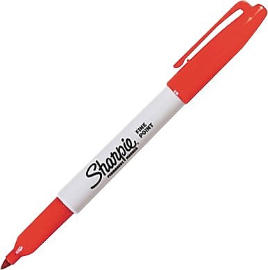 Sharpie Permanent Markers, Fine Tip, Red, 36/Pack