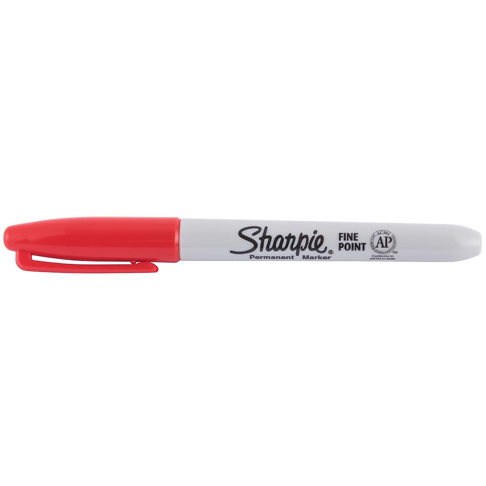 Sharpie Permanent Markers, Fine Tip, Red, 36/Pack