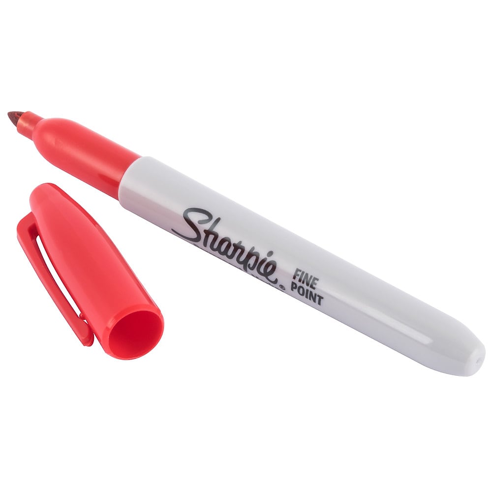 Sharpie Permanent Markers, Fine Tip, Red, 36/Pack