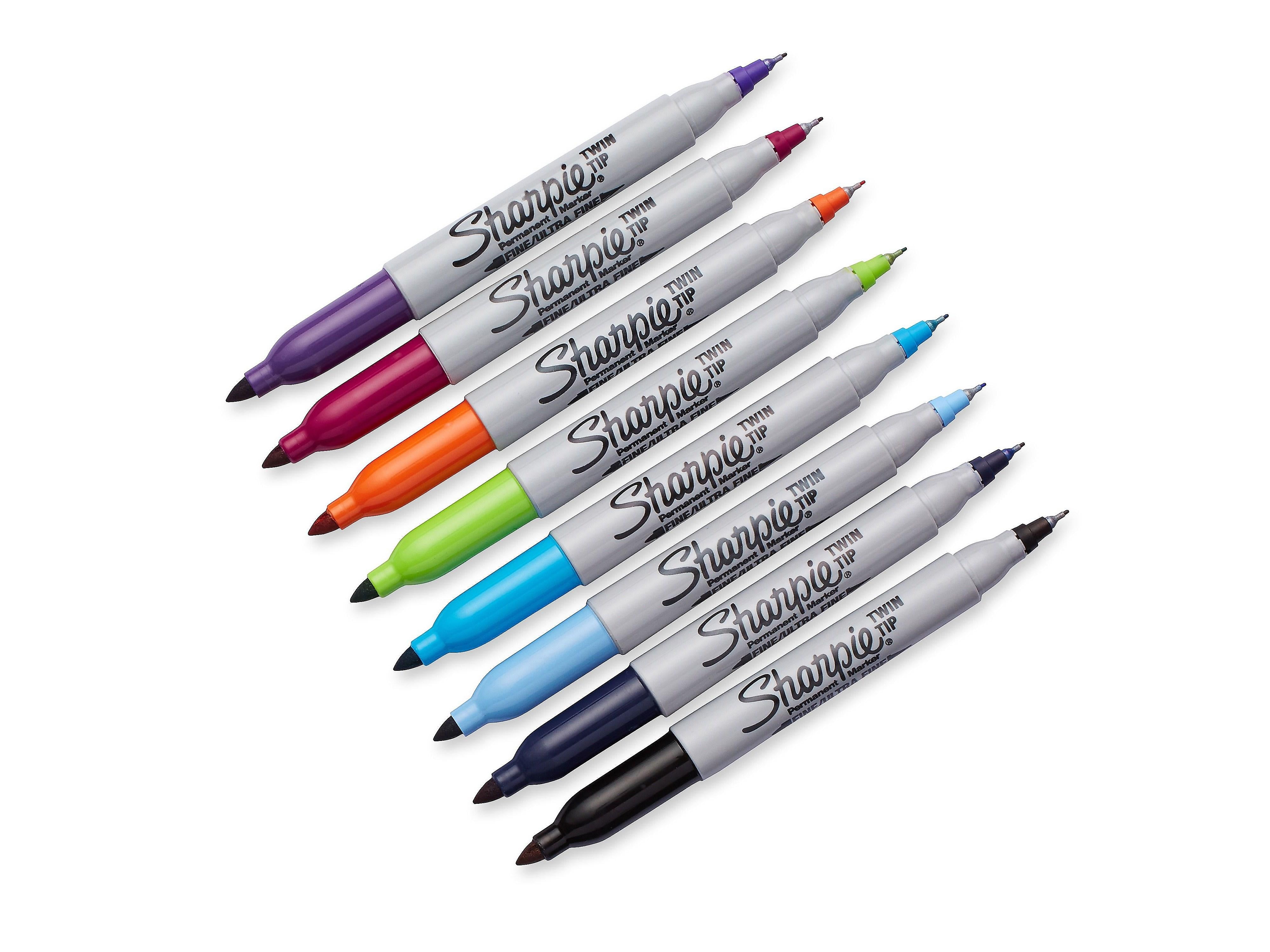 Sharpie Permanent Markers, Twin Tip, Assorted, 8/Pack