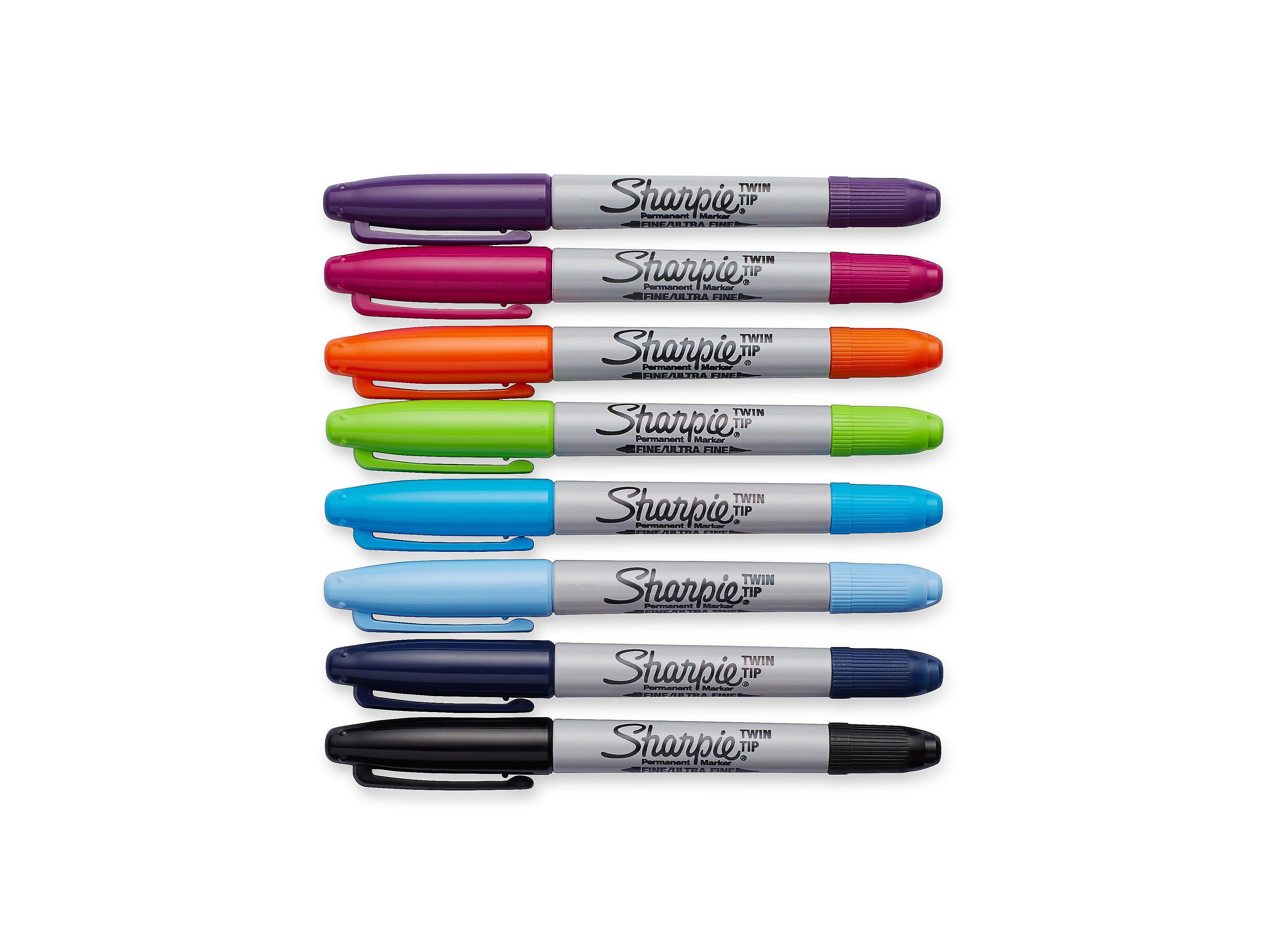 Sharpie Permanent Markers, Twin Tip, Assorted, 8/Pack