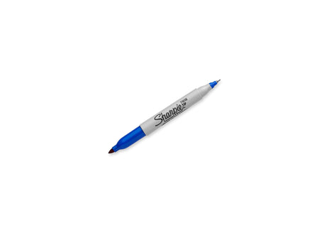 Sharpie Permanent Markers, Twin Tip, Blue, 12/Pack