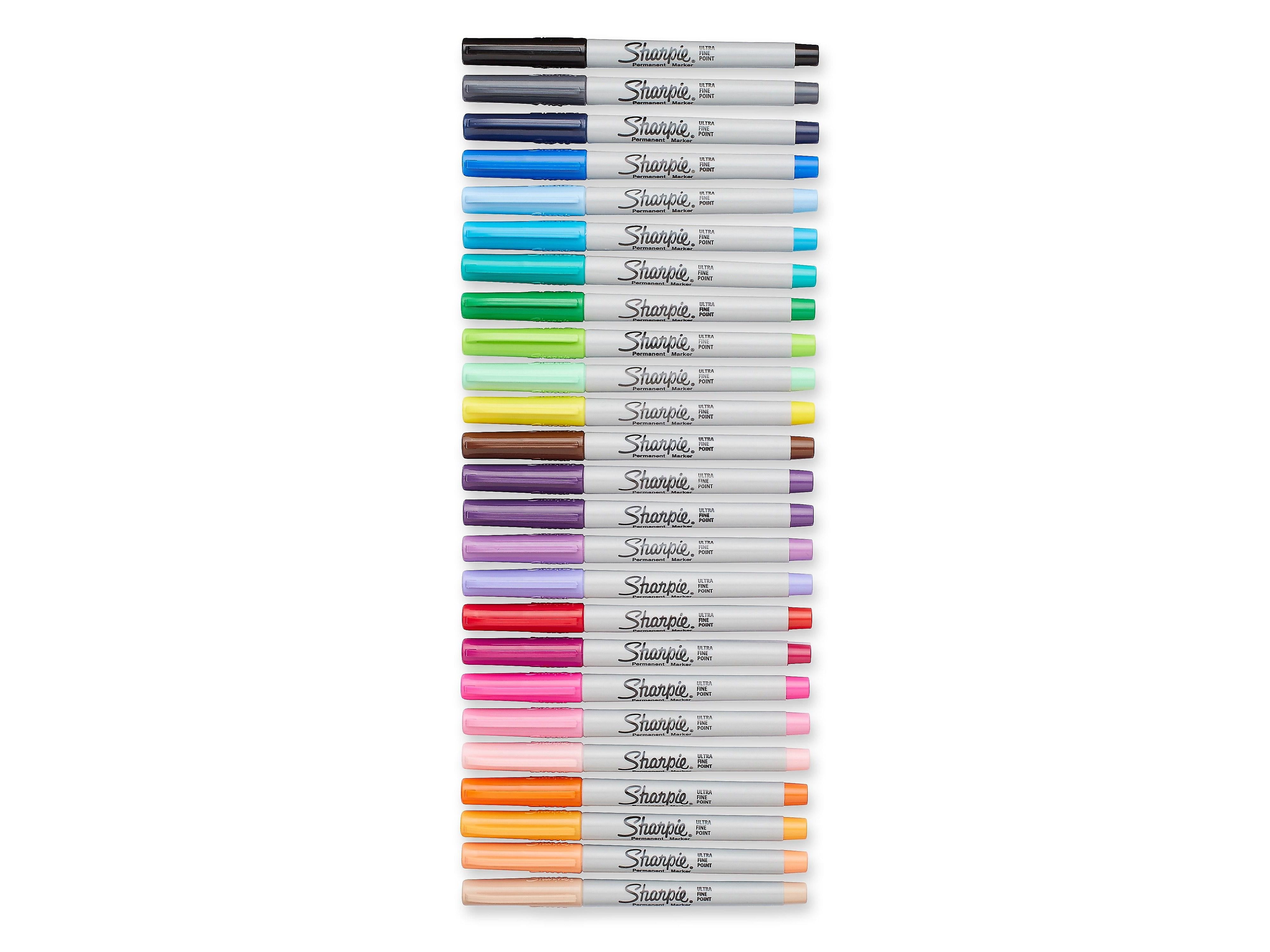 Sharpie Permanent Markers, Ultra Fine Tip, Assorted, 24/Pack