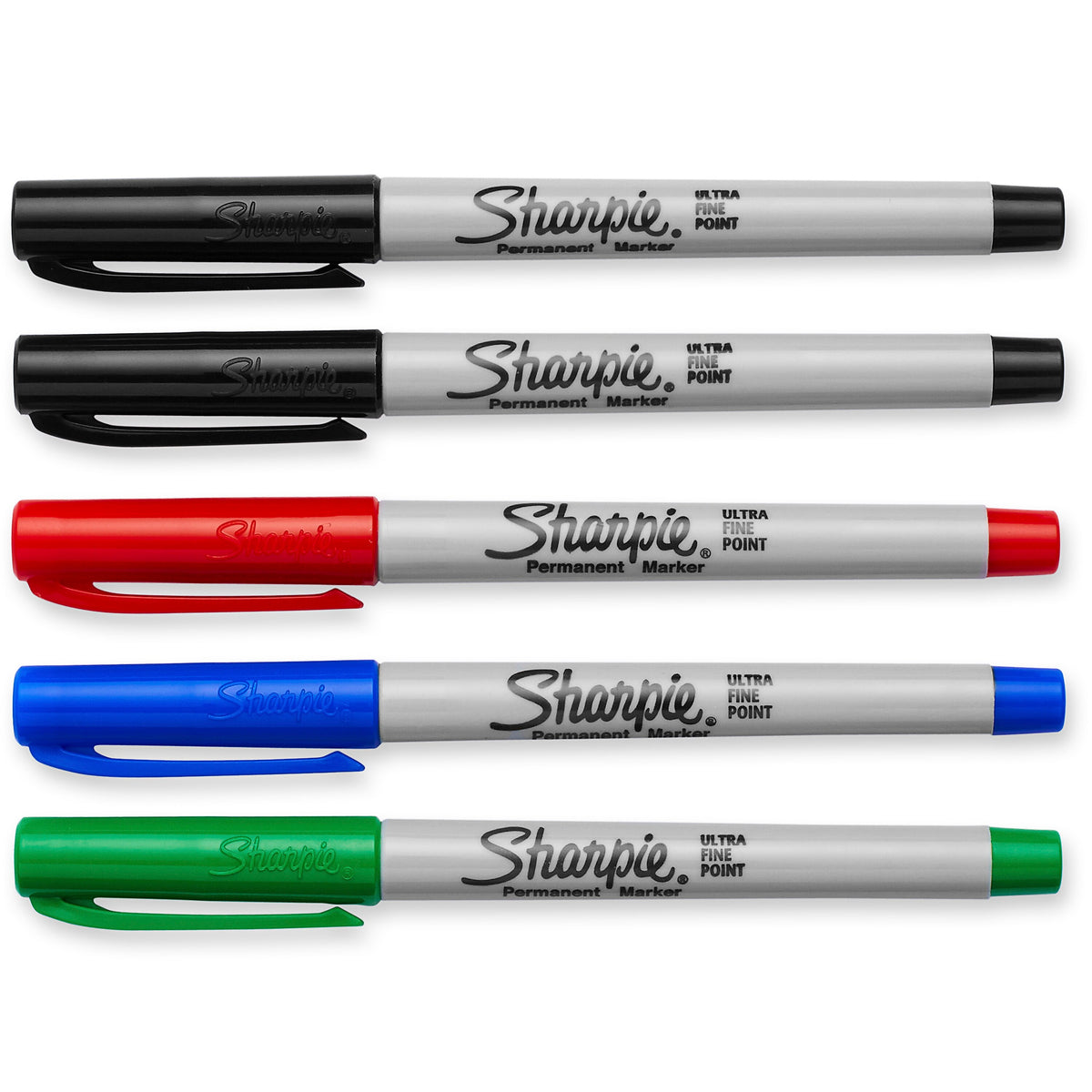 Sharpie Permanent Markers, Ultra Fine Tip, Assorted, 5/Pack