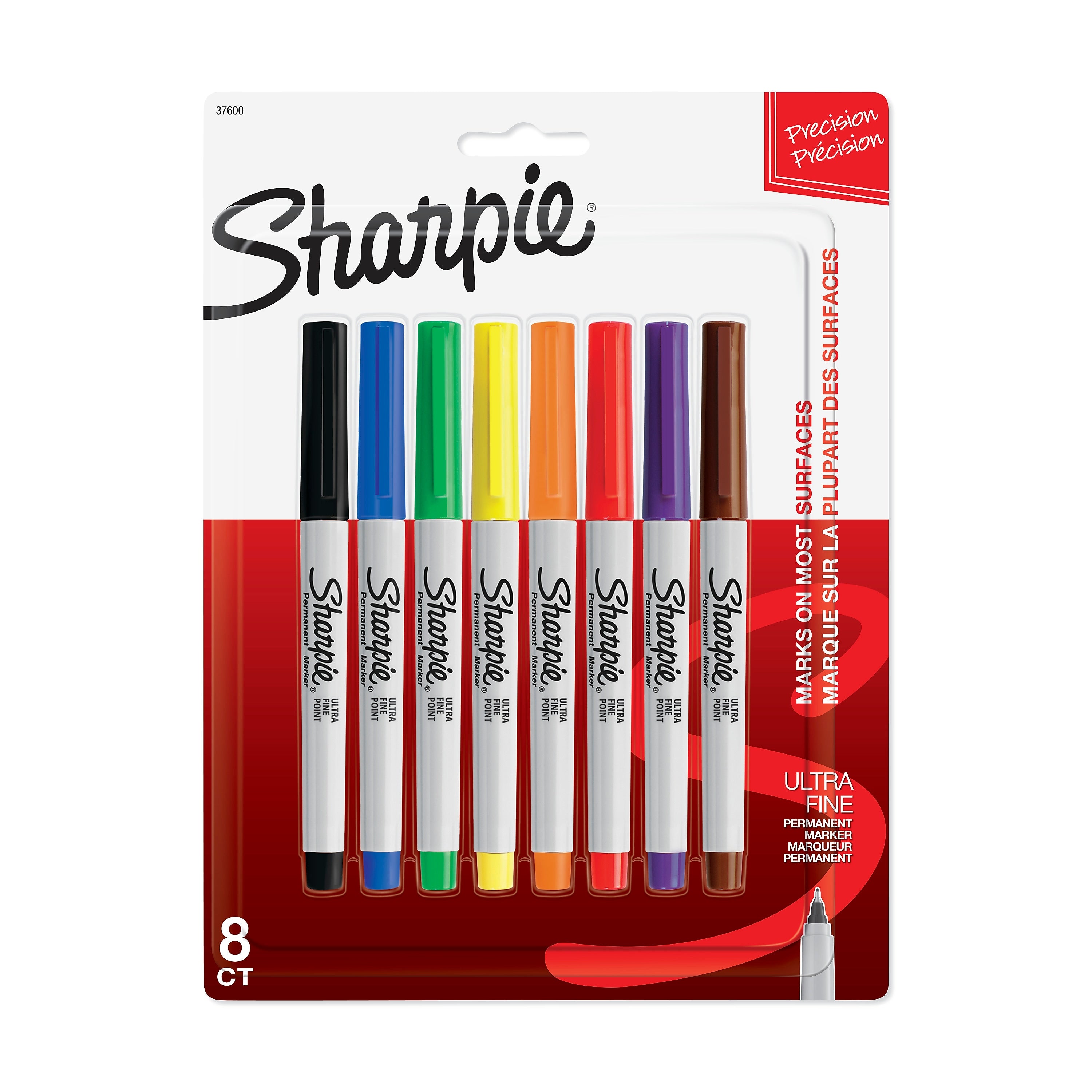 Sharpie Permanent Markers, Ultra Fine Tip, Assorted, 8/Pack