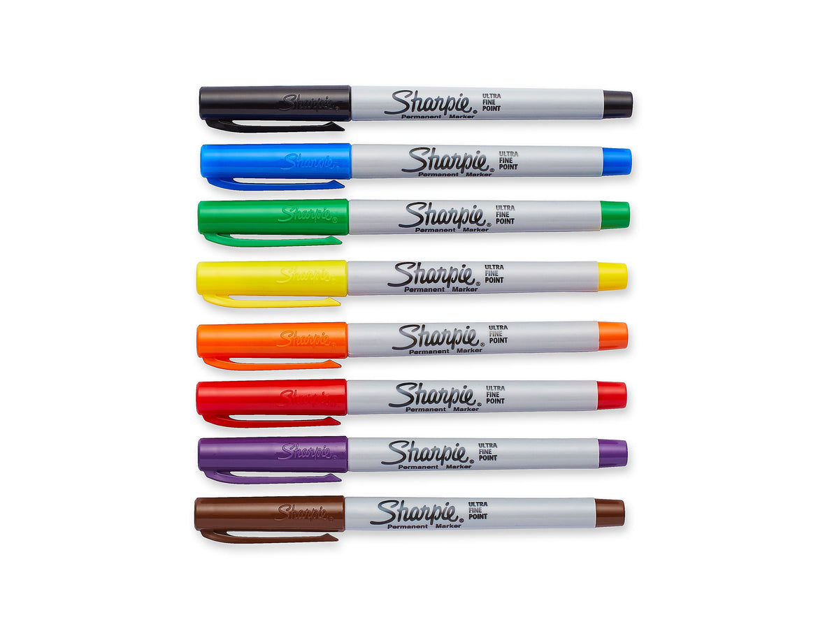 Sharpie Permanent Markers, Ultra Fine Tip, Assorted, 8/Pack