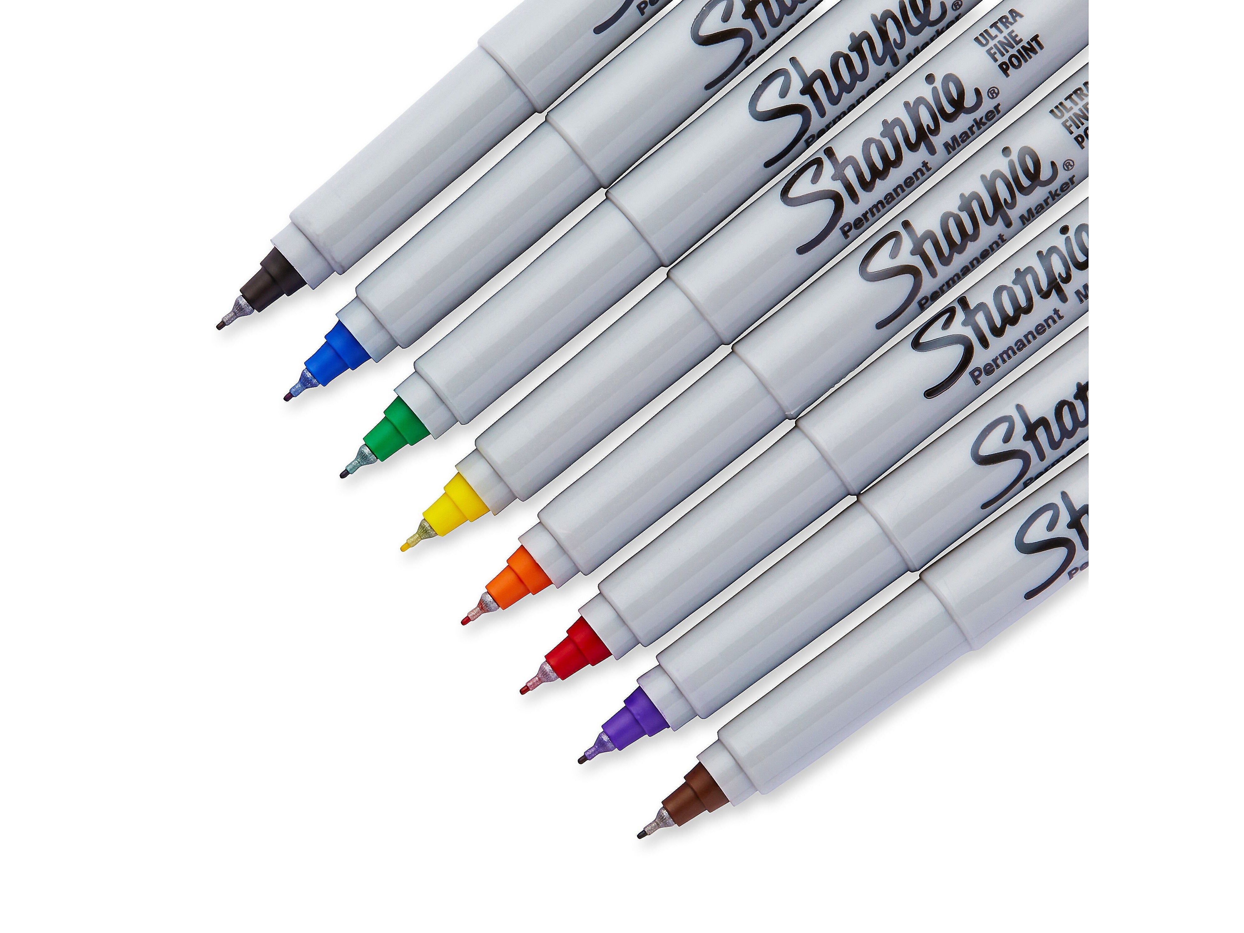 Sharpie Permanent Markers, Ultra Fine Tip, Assorted, 8/Pack