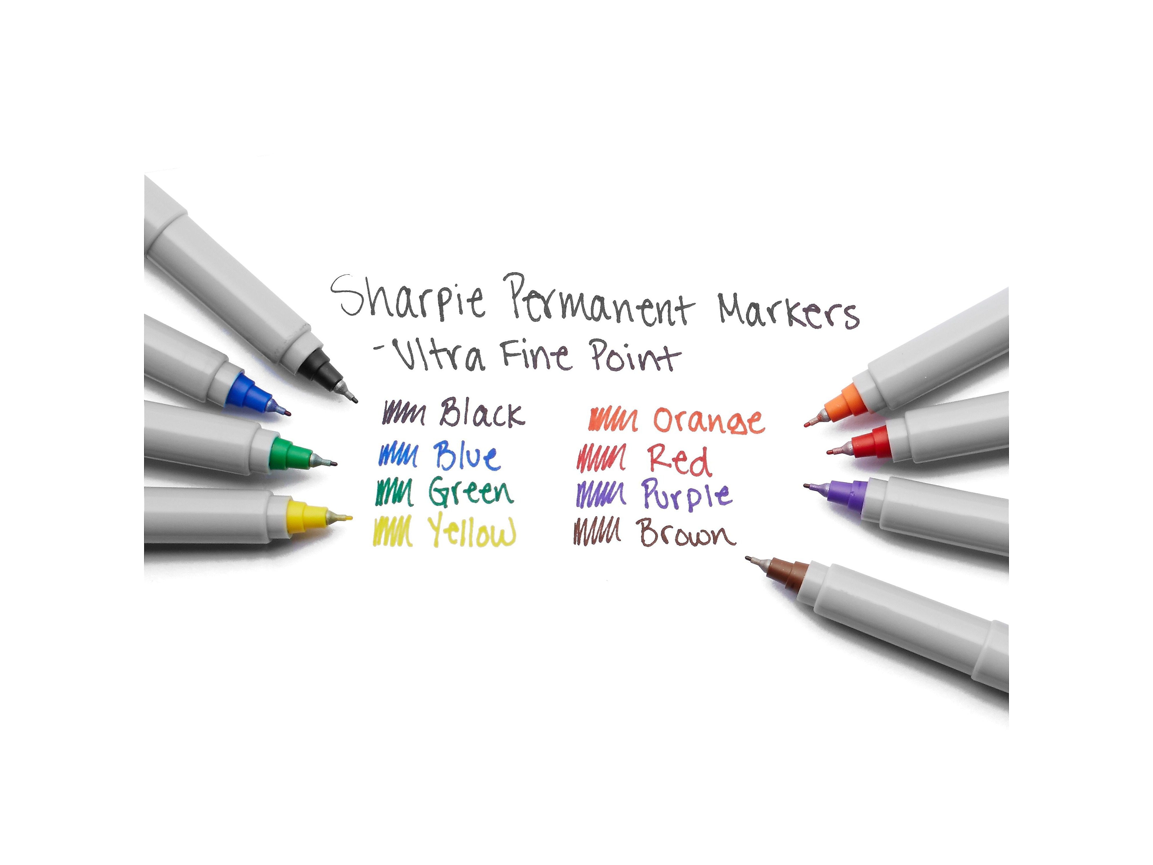 Sharpie Permanent Markers, Ultra Fine Tip, Assorted, 8/Pack