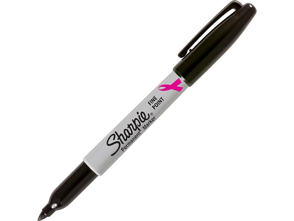 Sharpie Pink Ribbon Permanent Markers, Fine Tip, Black