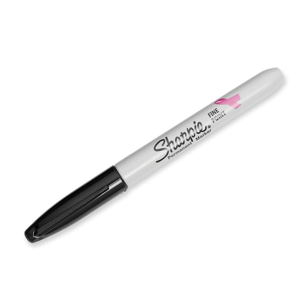 Sharpie Pink Ribbon Permanent Markers, Fine Tip, Black, 36/Pack