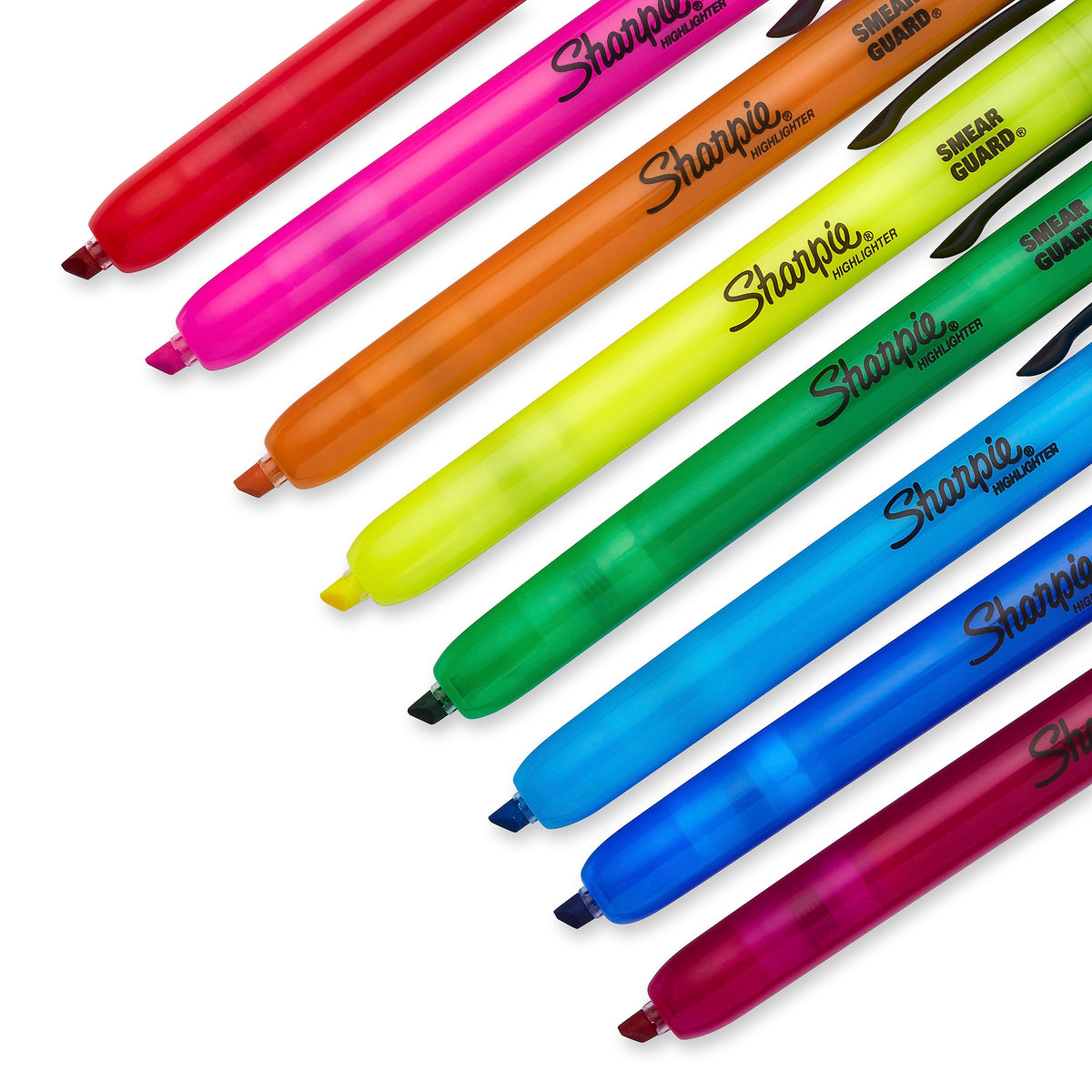 Sharpie Retractable Highlighter, Chisel Tip, Assorted, 8/Pack