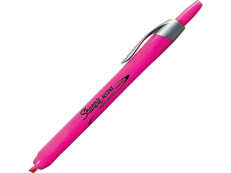 Sharpie Retractable Highlighter, Chisel Tip, Fluorescent Pink, Dozen